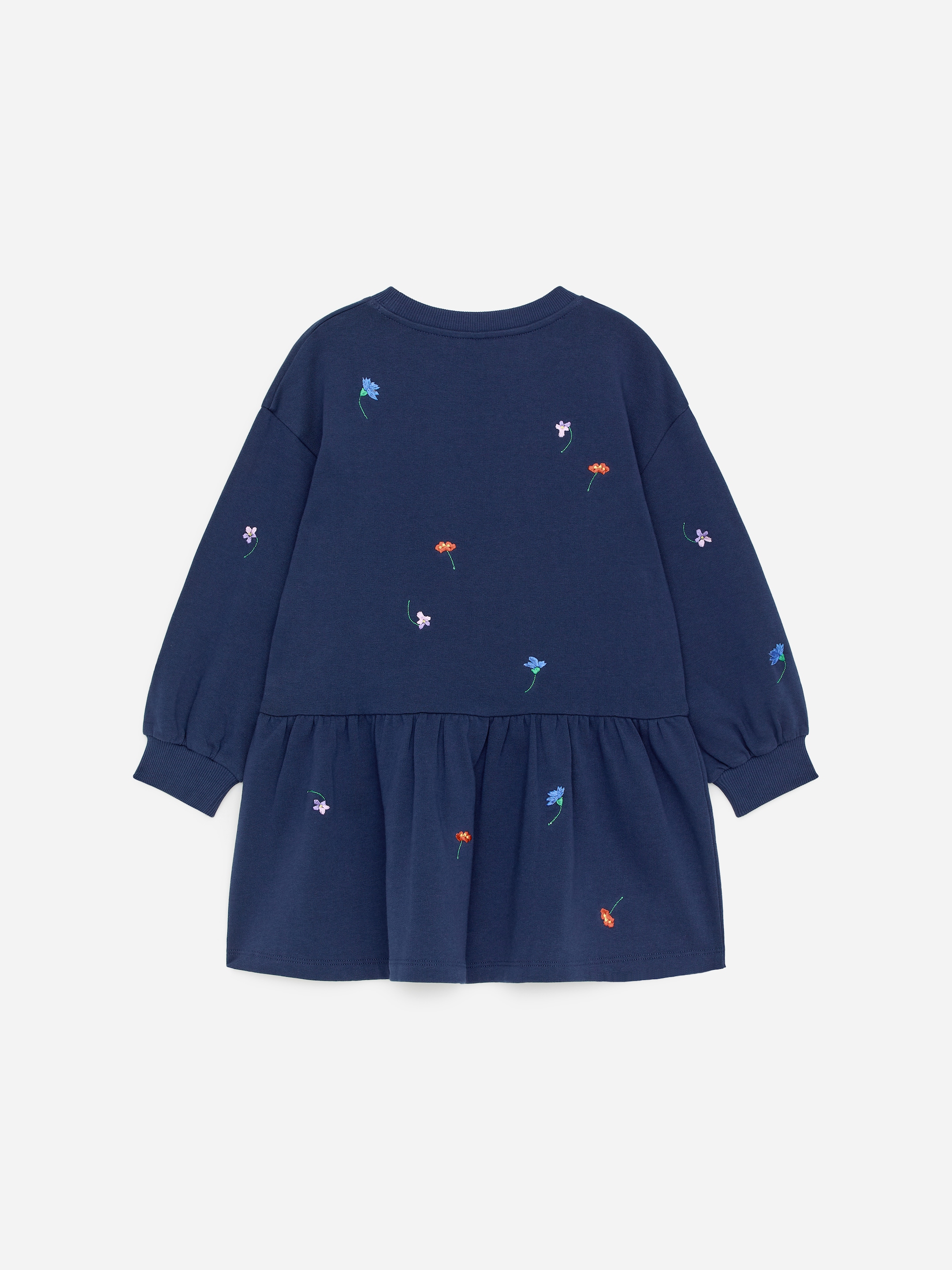 Oversized Sweatshirt Dress - Dark Blue/Florals - Oversized - Children - StillMedia/DescriptiveStillLife - 1