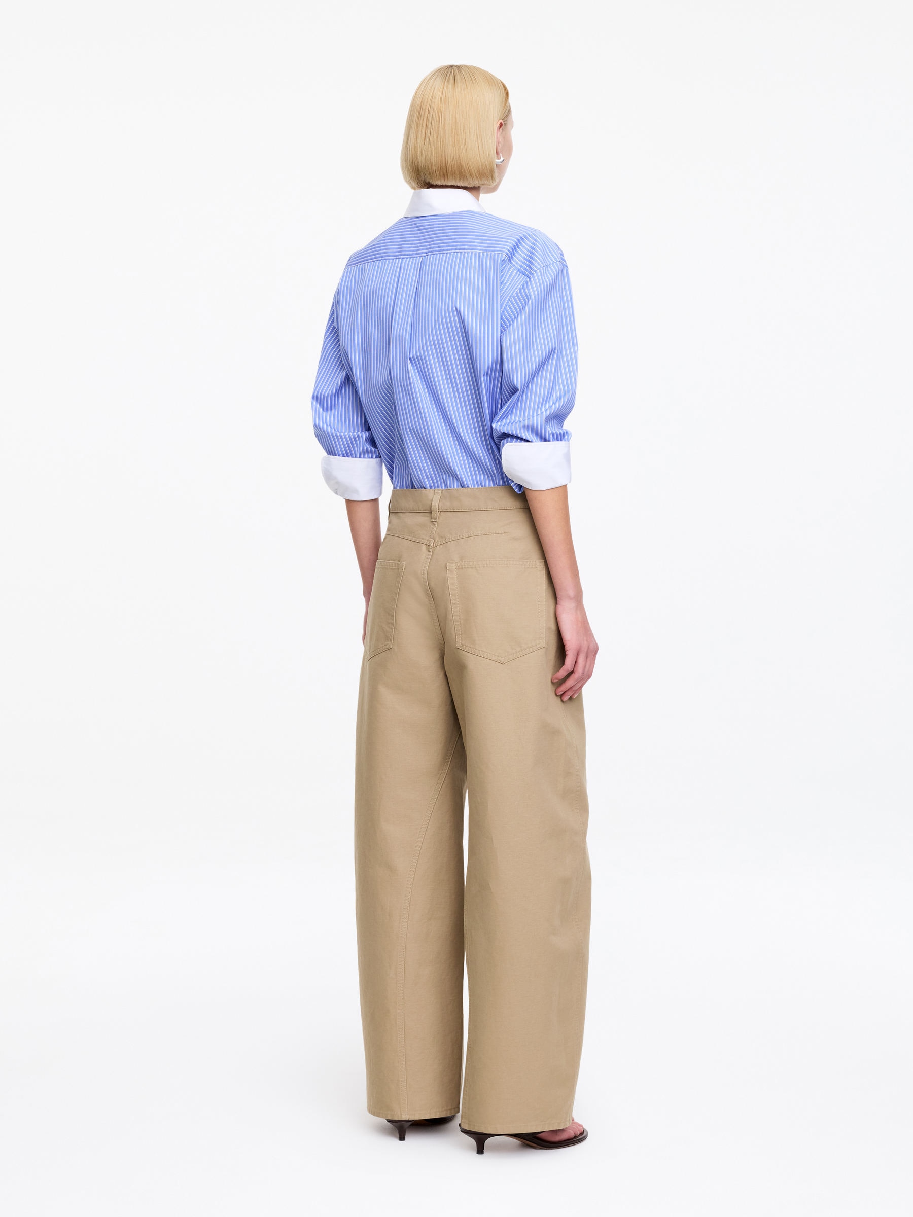 Barrel leg bomullsbyxor - Beige - Loose fit - Women - StillMedia/Lookbook - 3