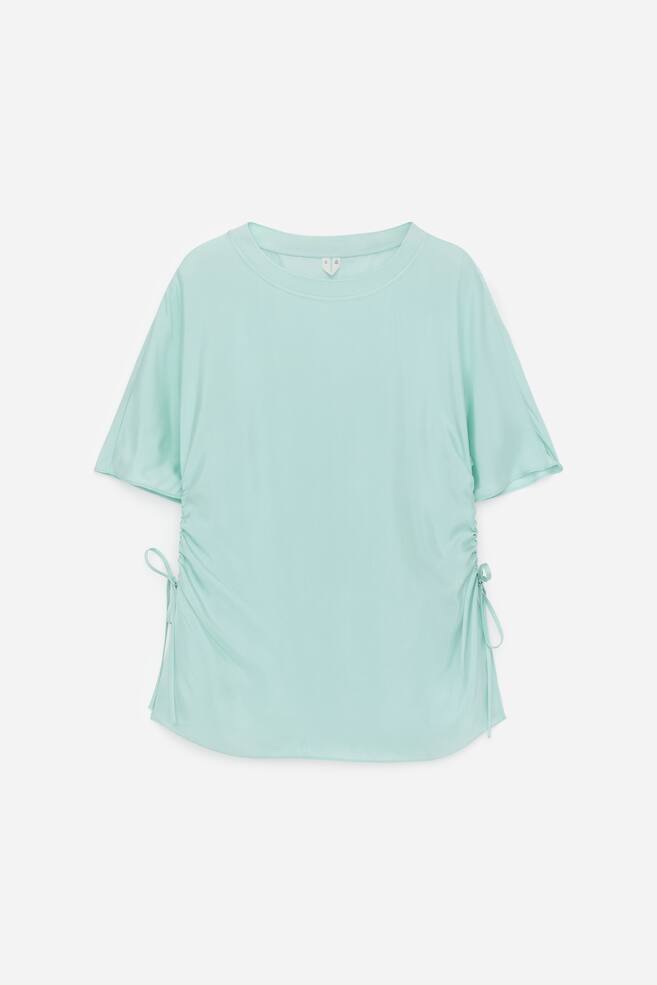 Drawstring Top - Turquoise/Black - 1