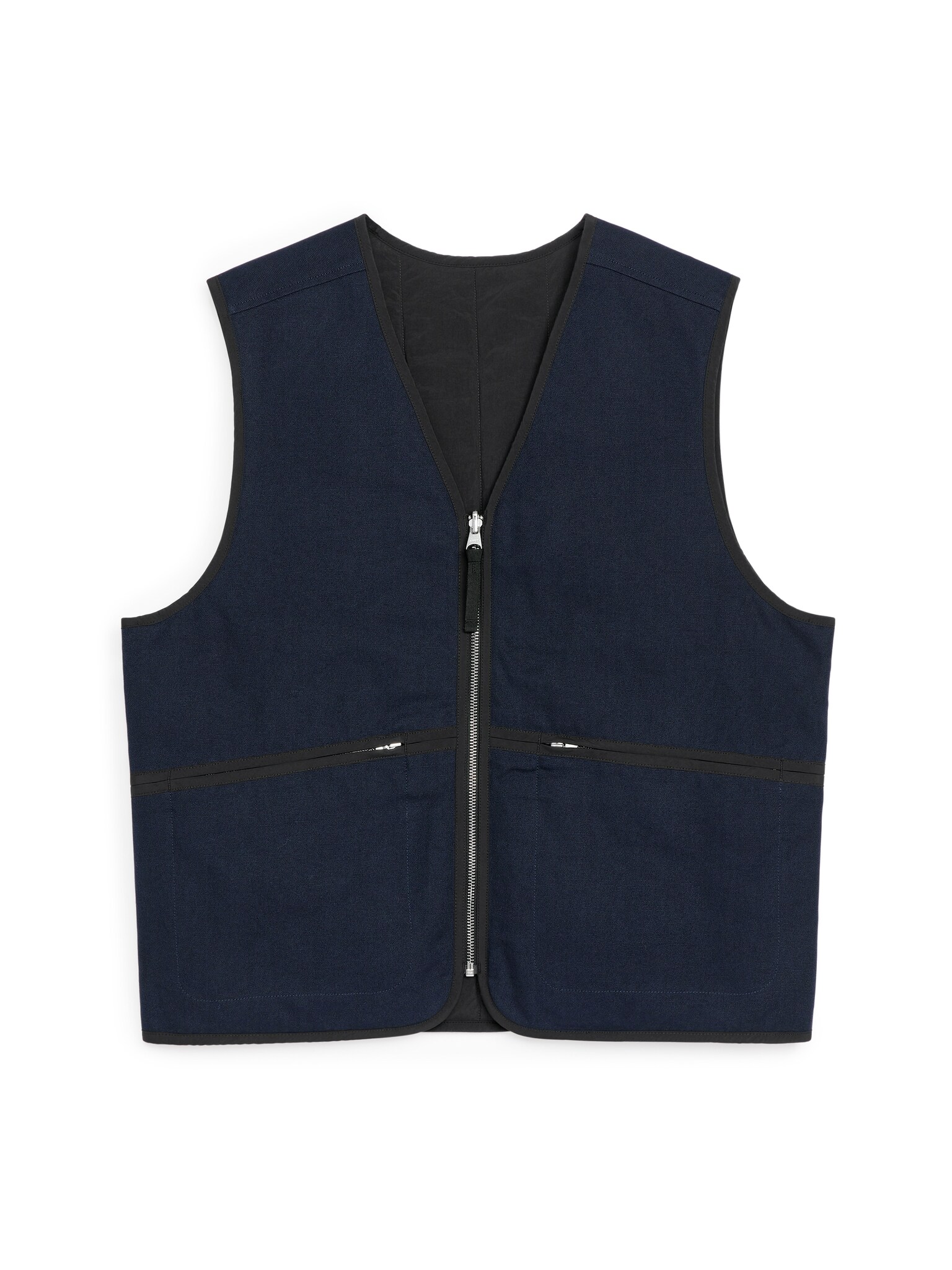 Reversible Quilted Vest - Dark Blue