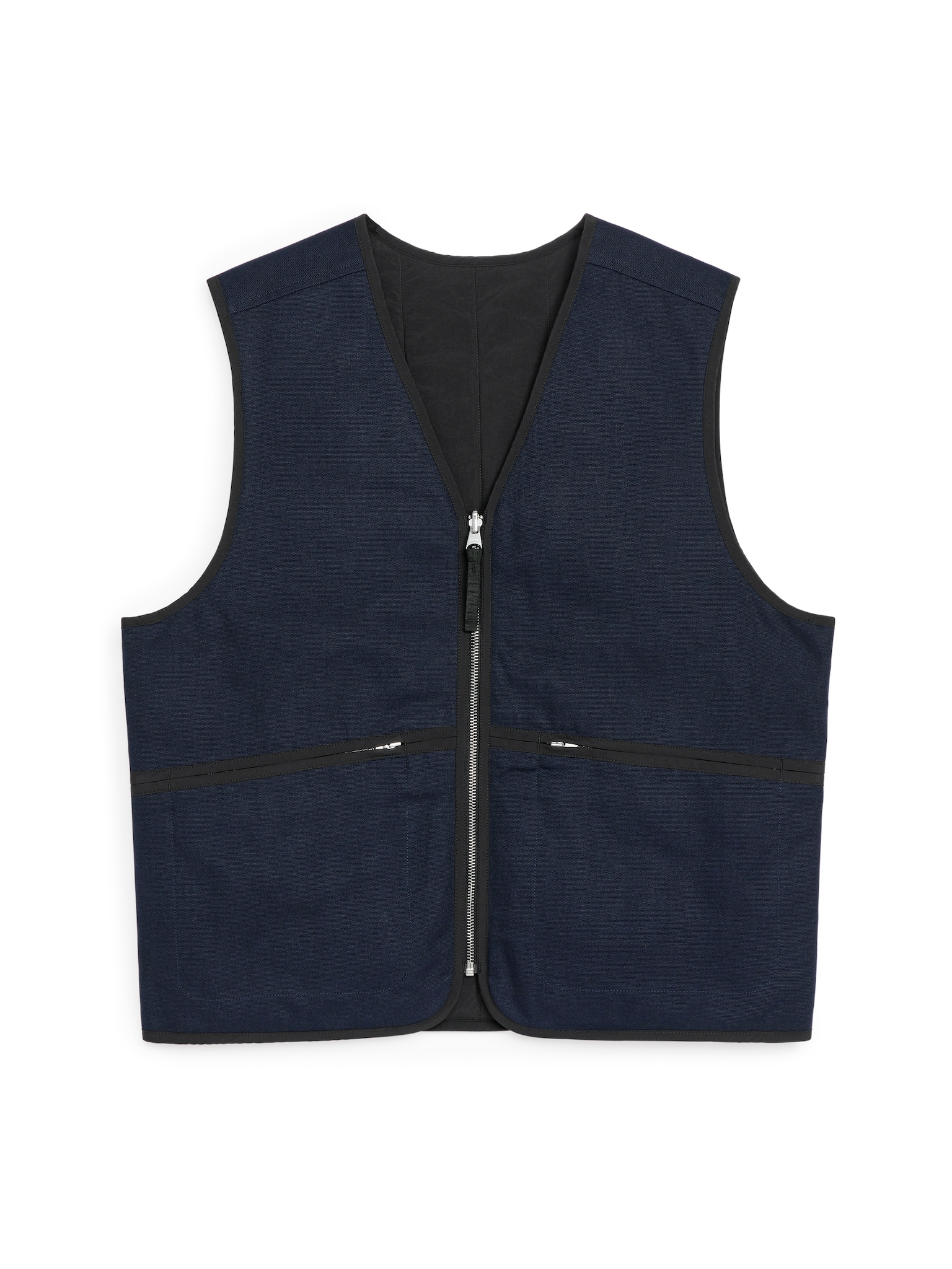 Reversible Quilted Vest - Dark Blue