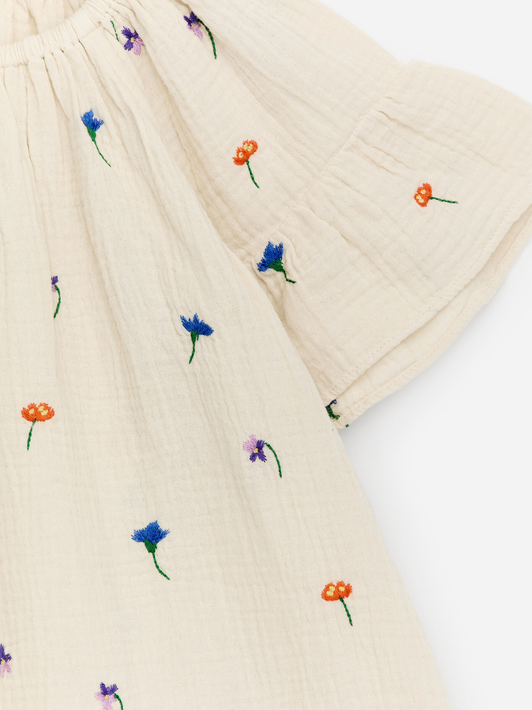 Embroidered Frill Dress - Off White/Florals - Relaxed fit - Children - StillMedia/DescriptiveDetail - 1