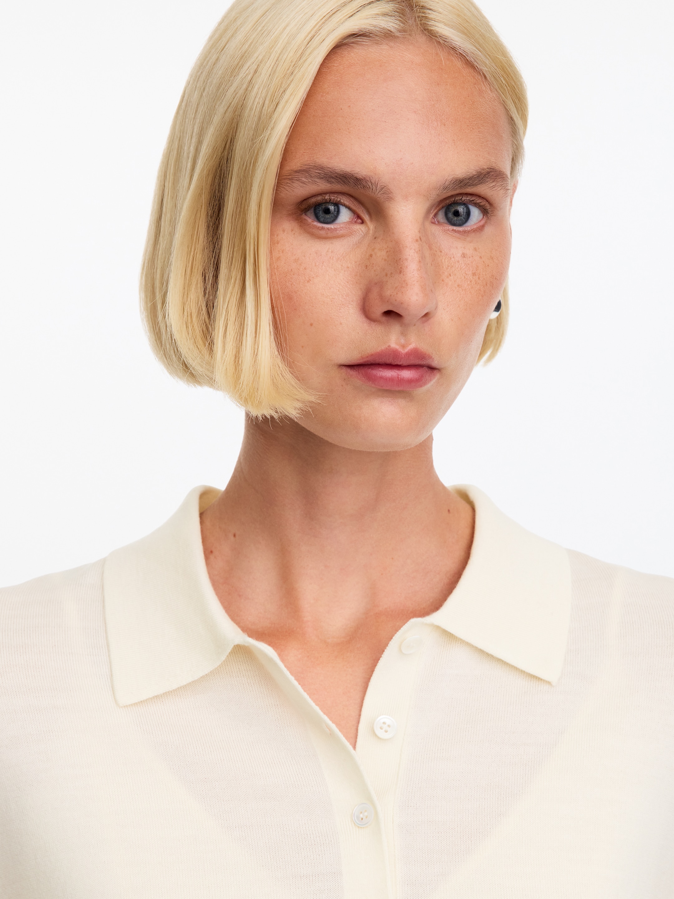 Polo en laine mérinos - Blanc cassé - Regular fit - women - StillMedia/Lookbook - 4