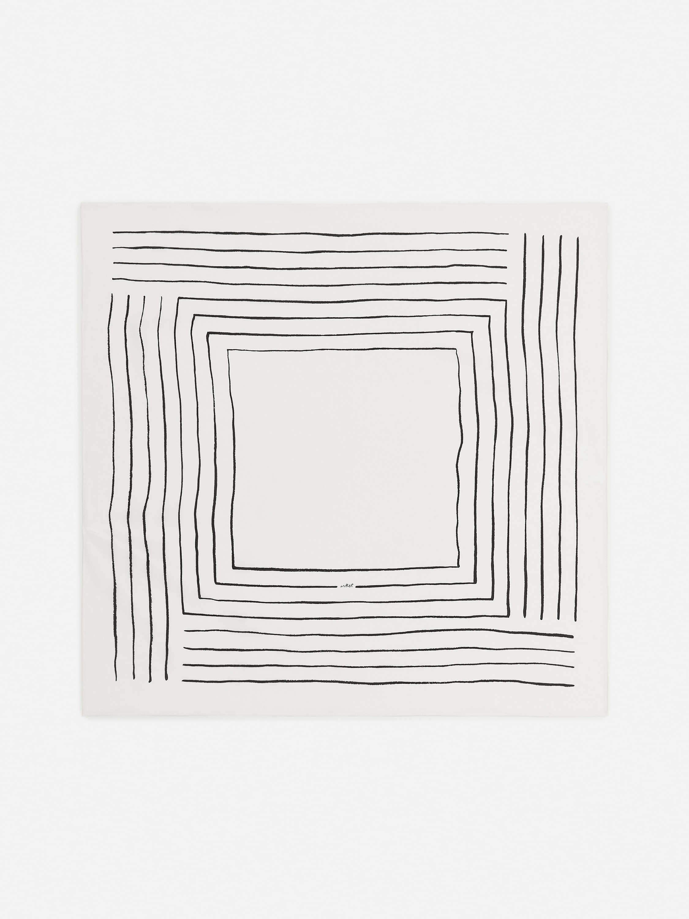 Foulard en soie imprimé - Blanc/Noir/Rose/Marron/Noir/Blanc/Noir/Blanc