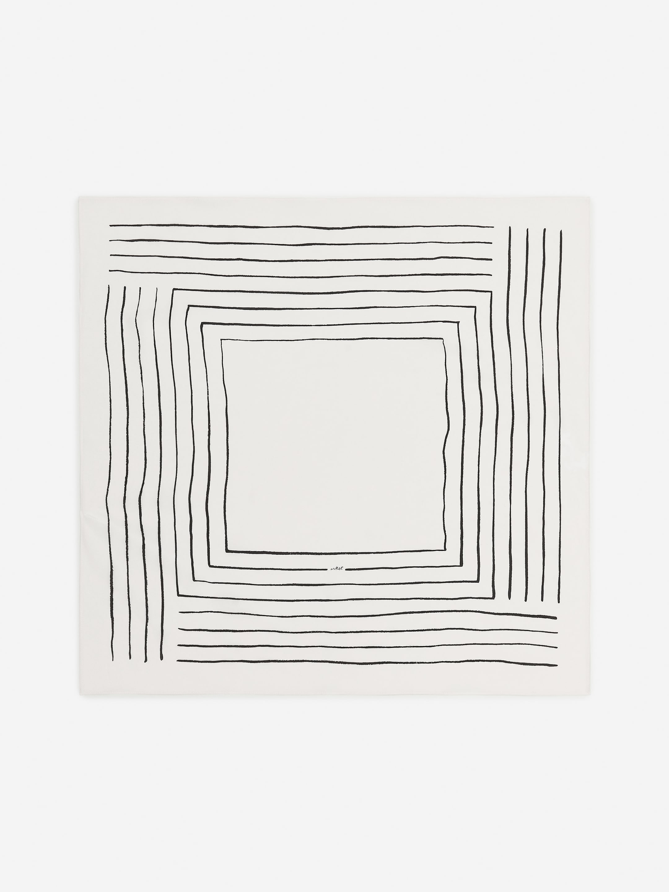 Visa större bild: Sidenscarf - Vit/svart - DAM | H&M FI 1