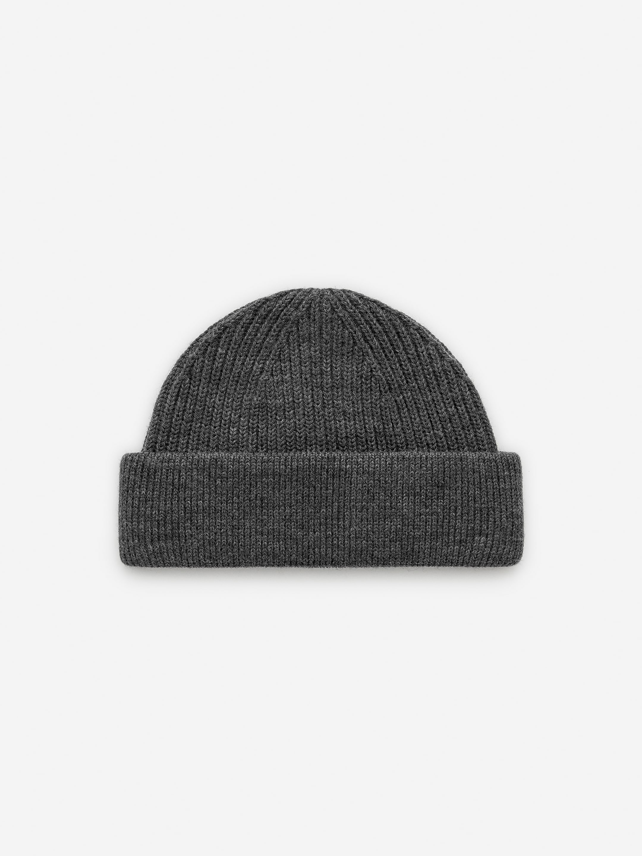 Ribbstickad beanie i ullmix - Mörkgråmelerad - Men - StillMedia/DescriptiveStillLife - 4