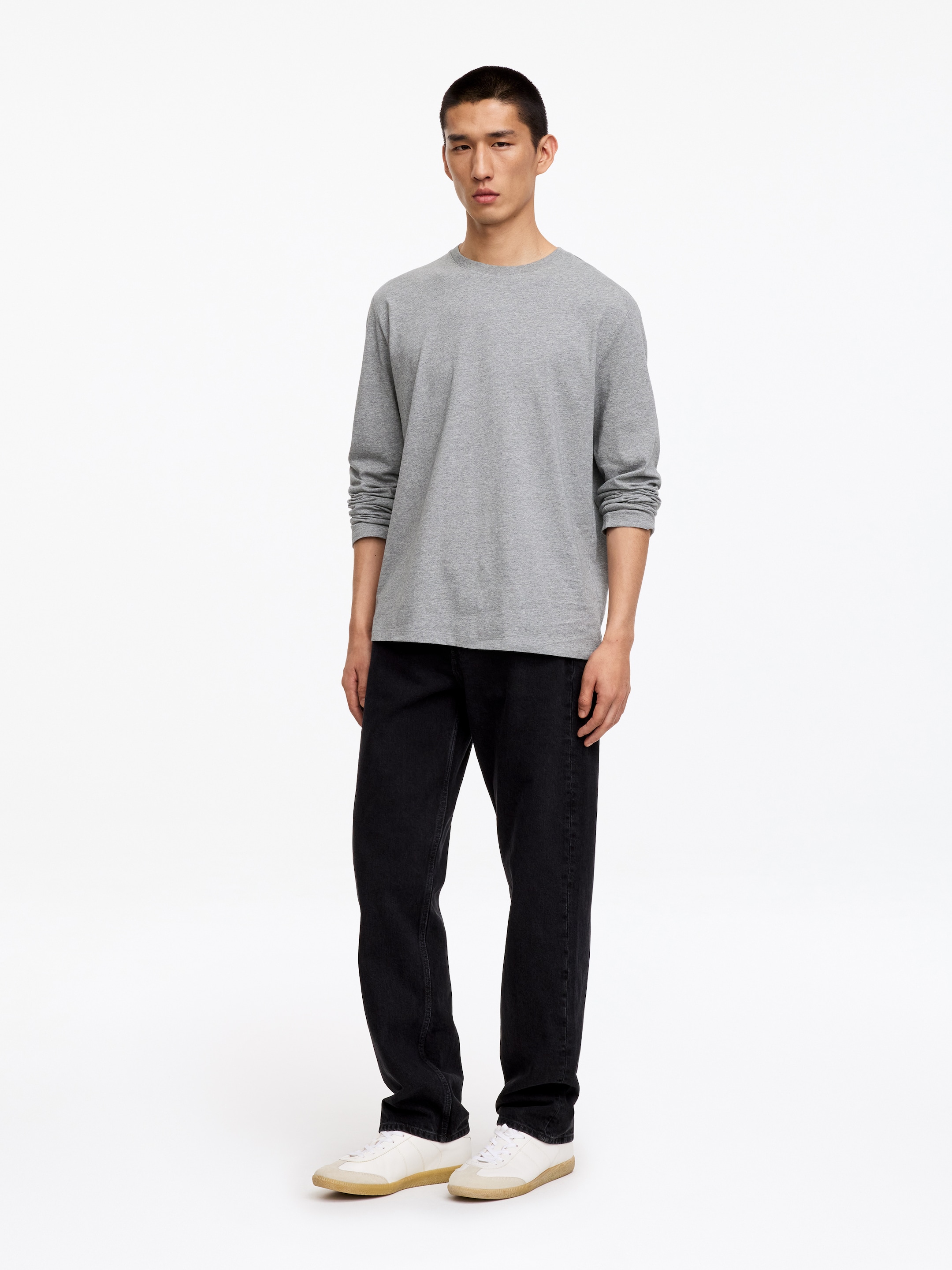 Regular Long-Sleeve T-Shirt - Grey Melange - Regular fit - Men - StillMedia/Lookbook - 2
