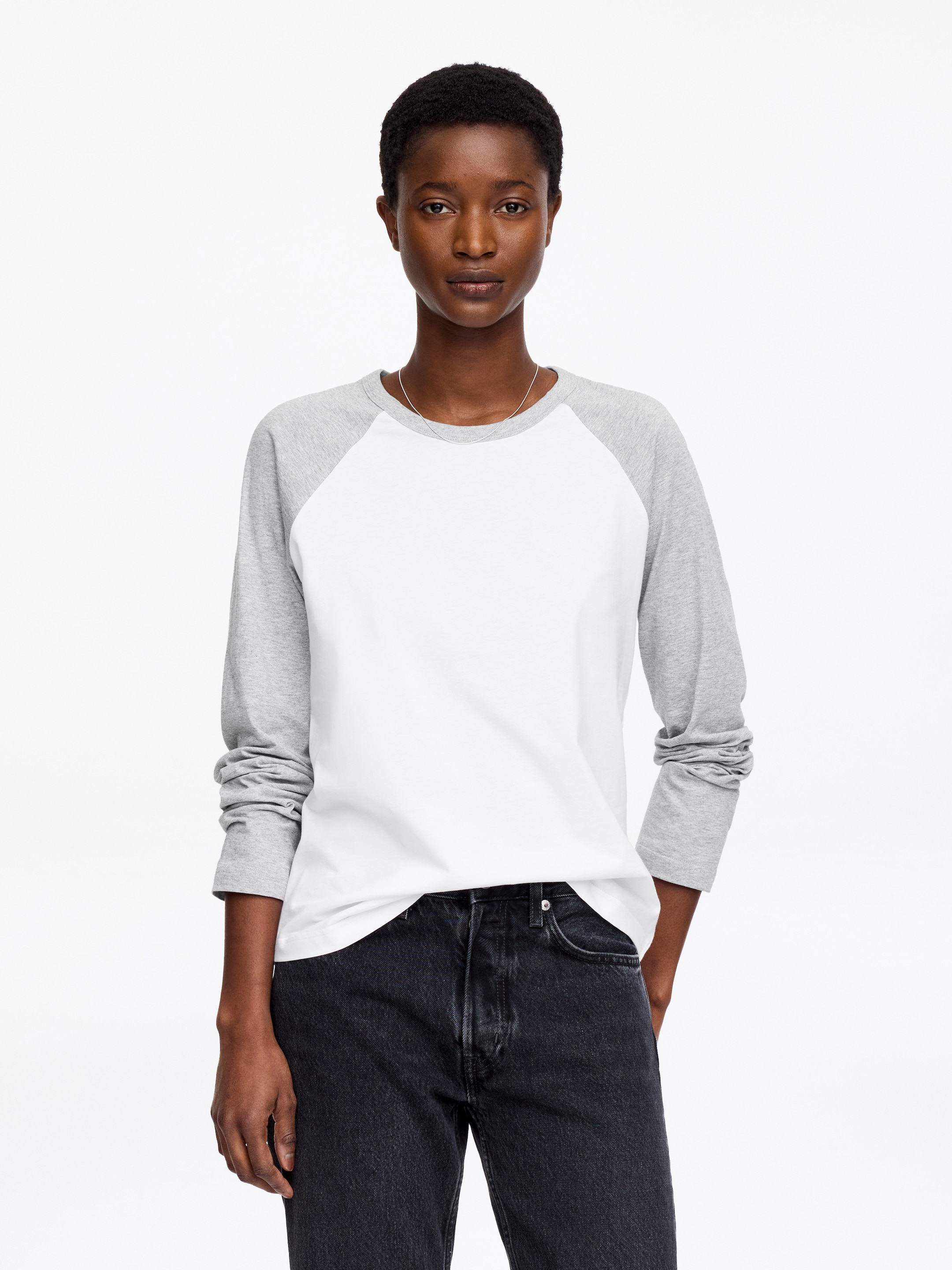 Long-Sleeved T-Shirt - White/Grey - Regular fit - Women - StillMedia/Lookbook - 5