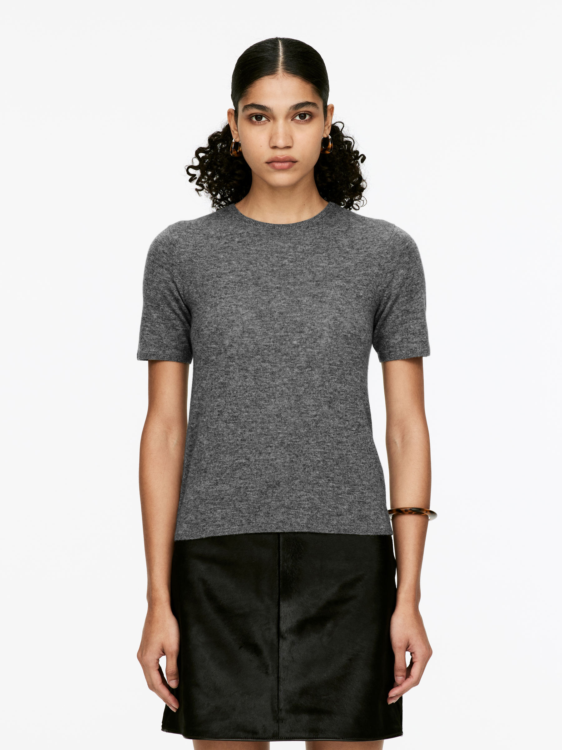 Pure Cashmere Top-#848384-16080