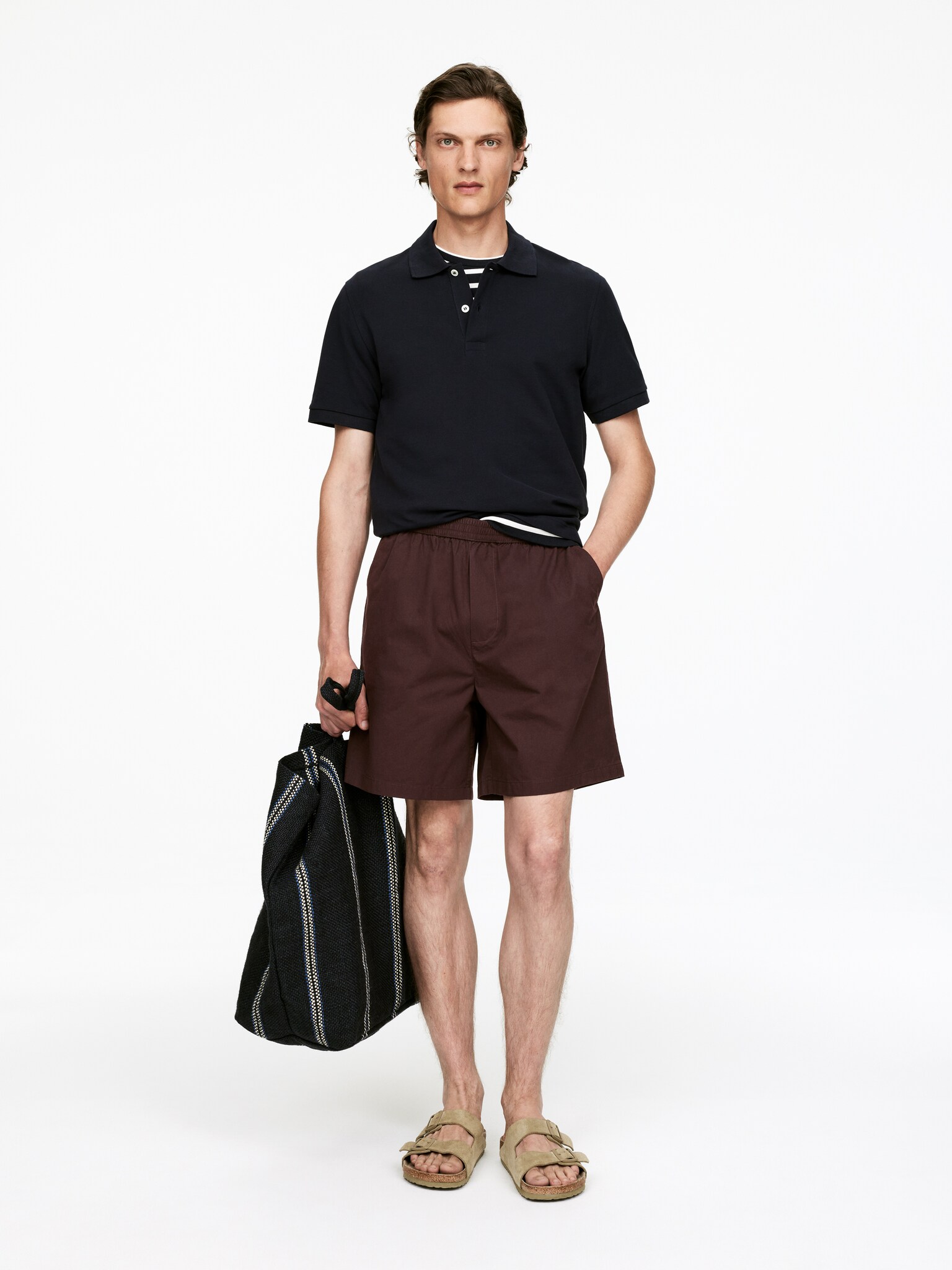 Shorts in cotone - Bordeaux/Talpa/Blu scuro