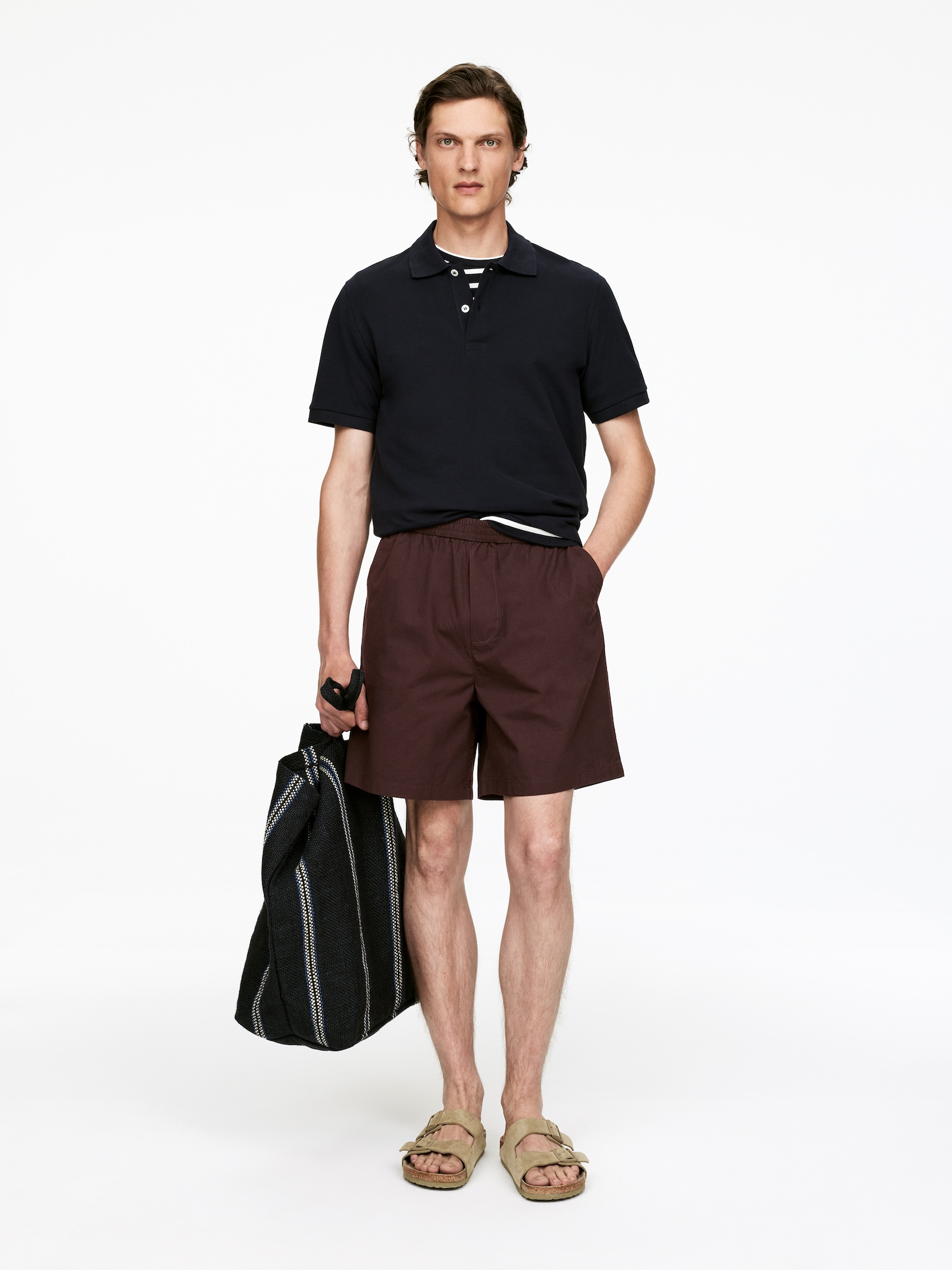 Shorts in cotone - Bordeaux/Blu scuro/Talpa
