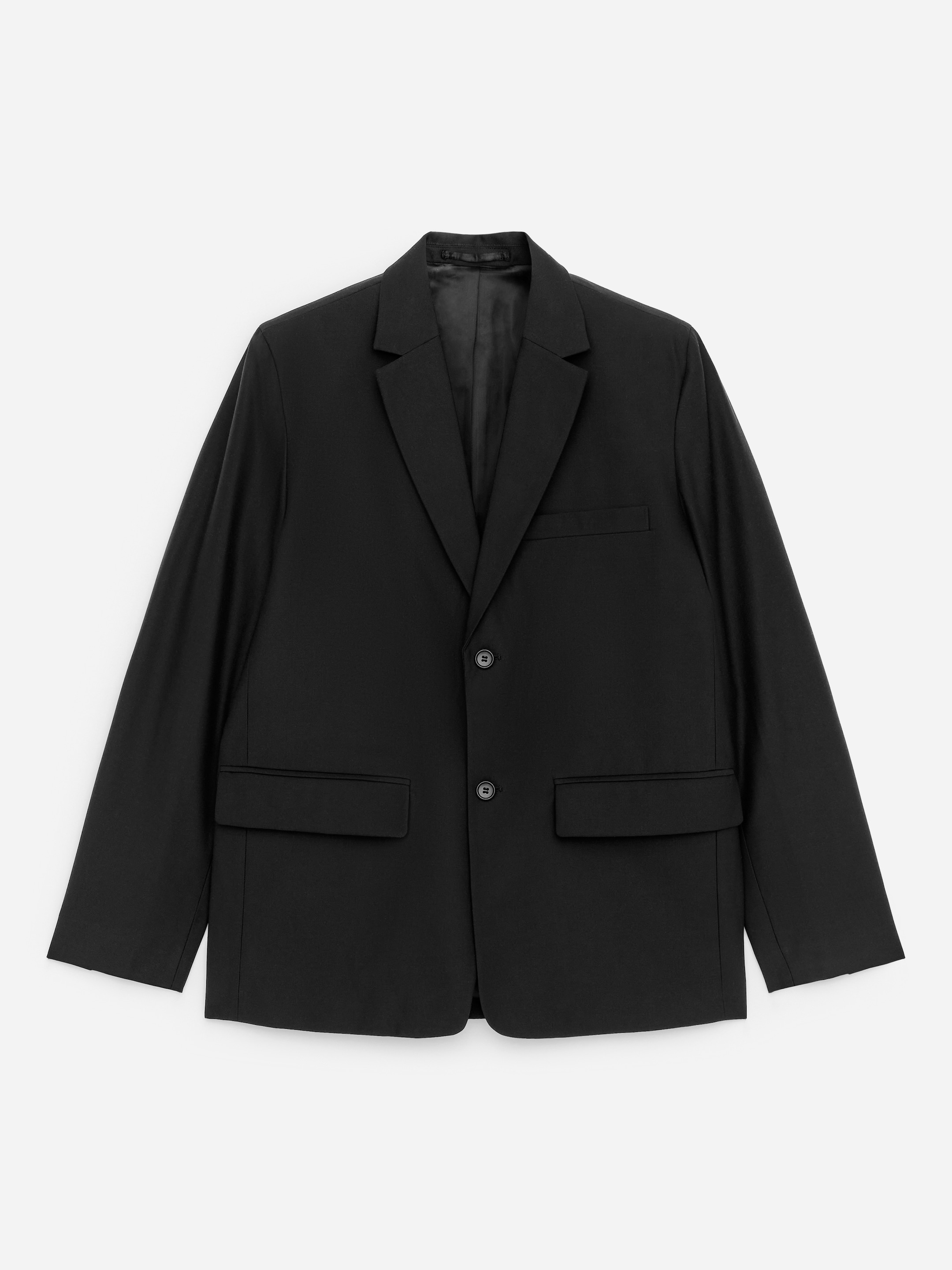 Wool-Cotton Blazer-Black-18228