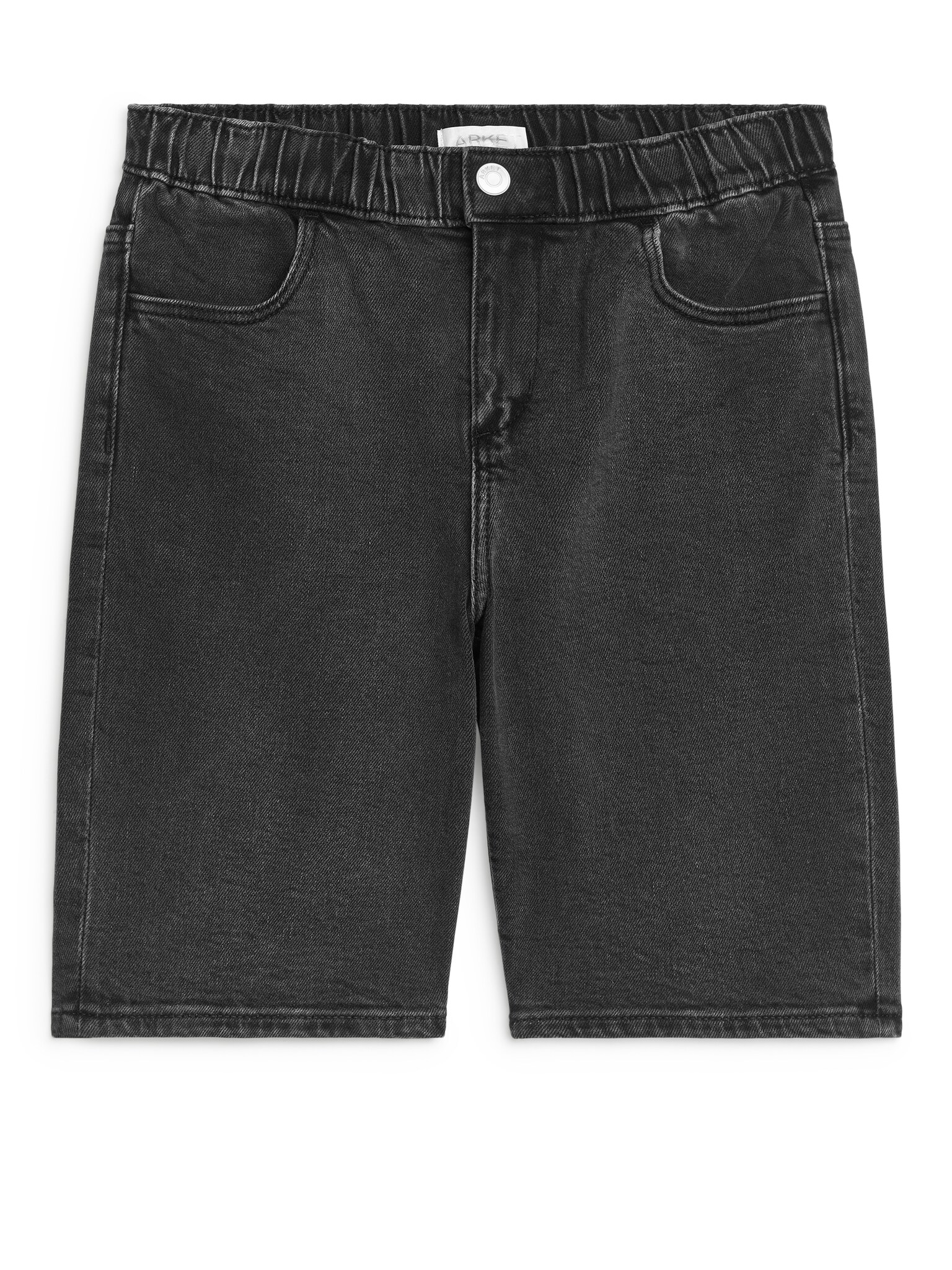 Denimshorts - Tvättad svart/Blå