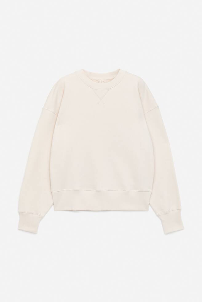 Relaxed Terry Sweatshirt - Off White/Blue - 1
