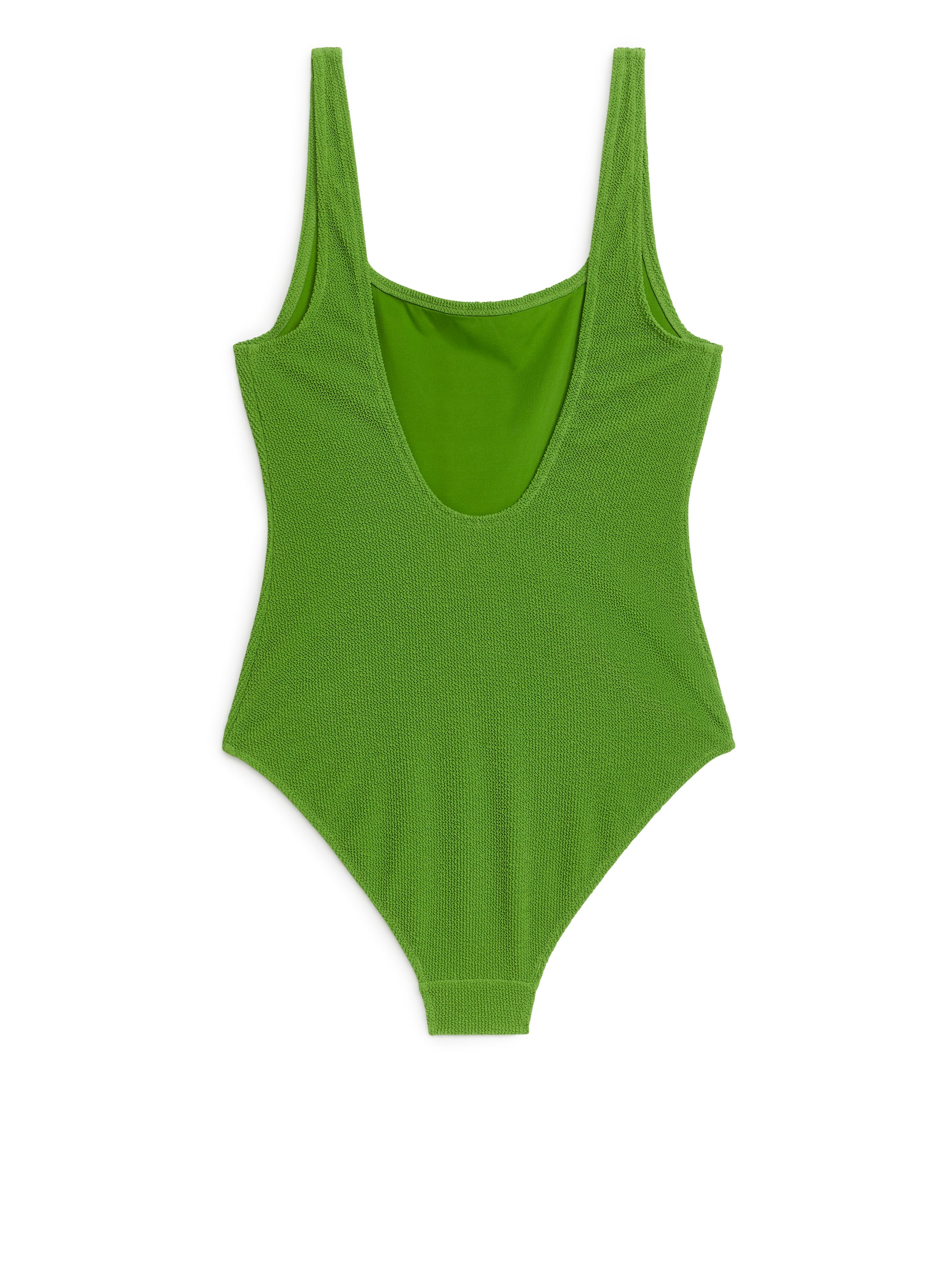 Crinkle Square Neck Swimsuit - Green - Slim fit - Women - StillMedia/DescriptiveStillLife - 1