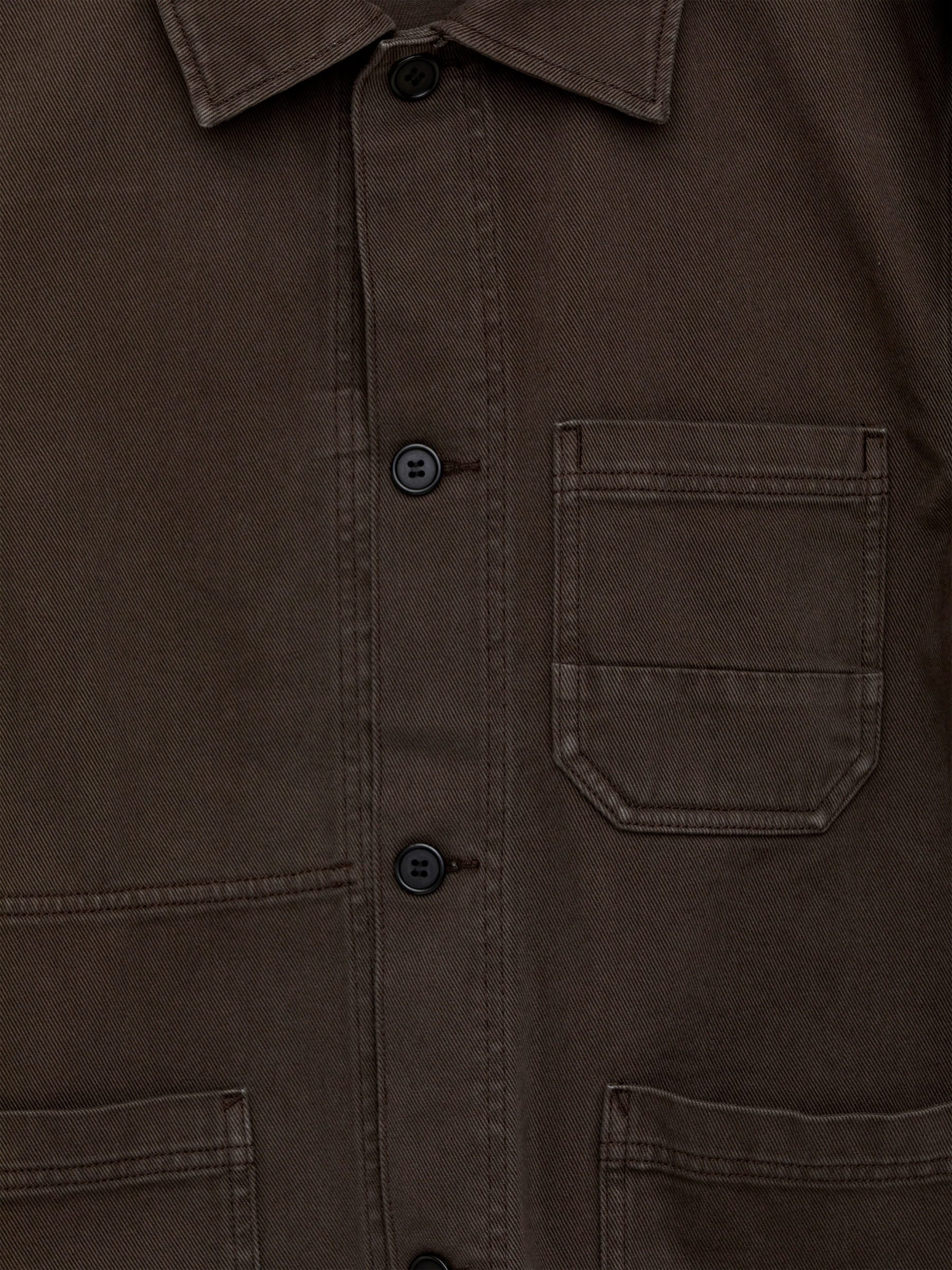 Overdyed Twill Overshirt - Brown - Regular fit - Men - StillMedia/DescriptiveDetail - 2