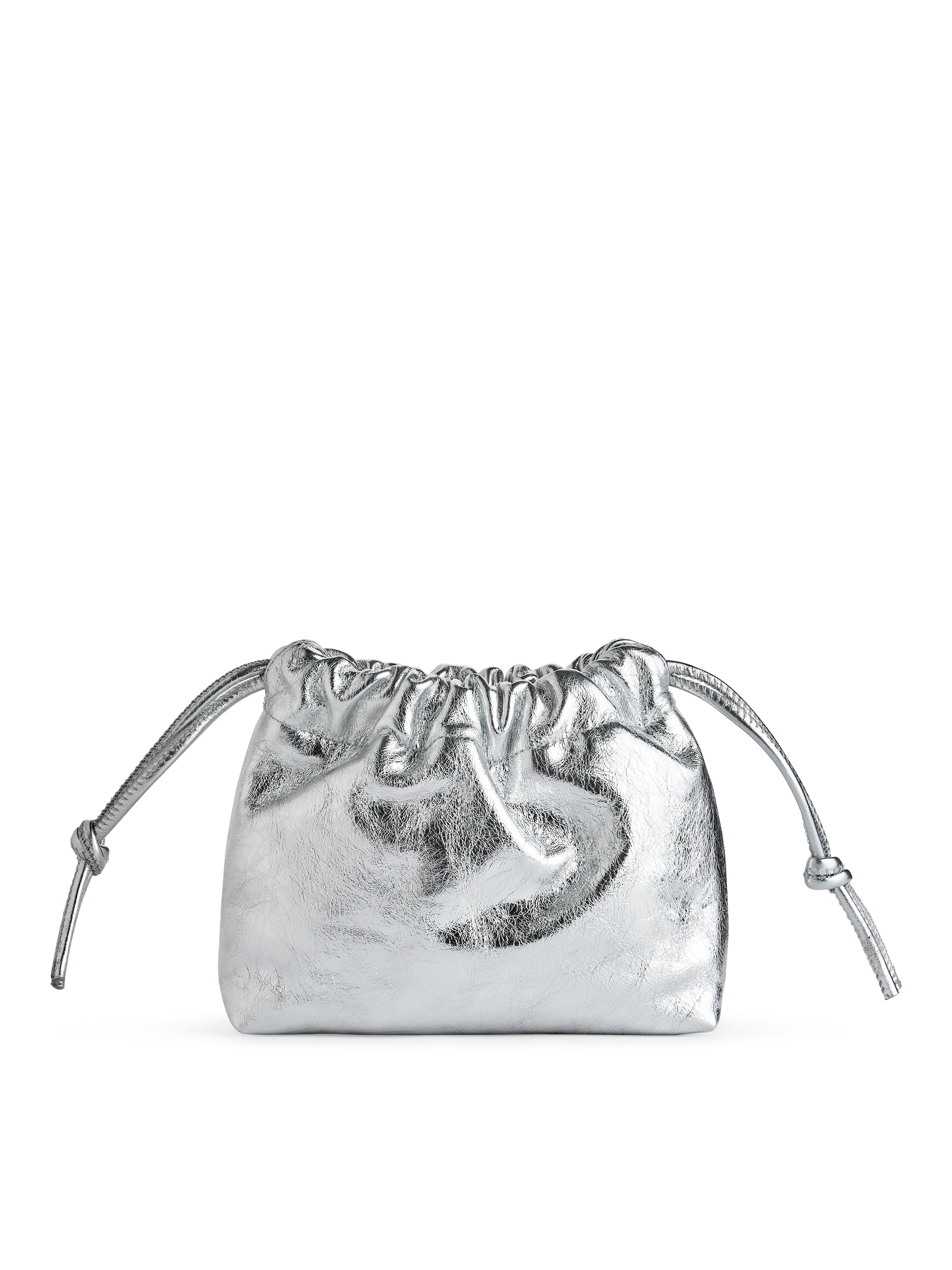 Läderväska med dragsko - Silver - Women - StillMedia/DescriptiveStillLife - 2