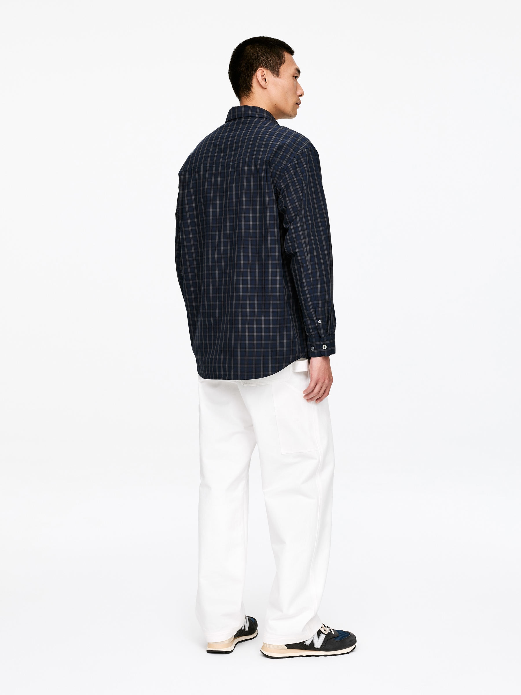 Oversized Poplin Shirt - Blue/Checkered - Oversized - Men - StillMedia/Lookbook - 3
