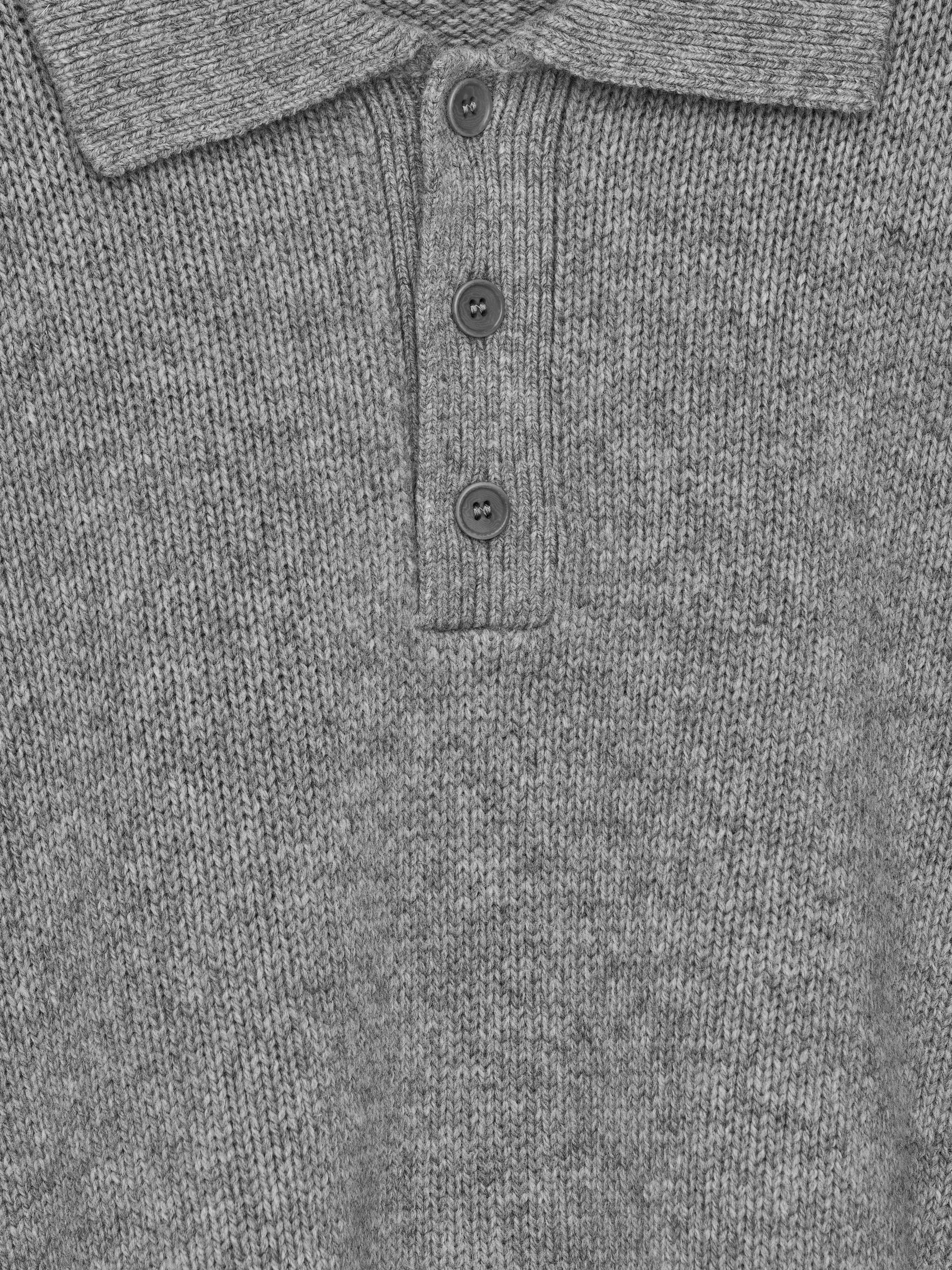 Wool Polo Jumper - Grey - Relaxed fit - Men - StillMedia/DescriptiveDetail - 1