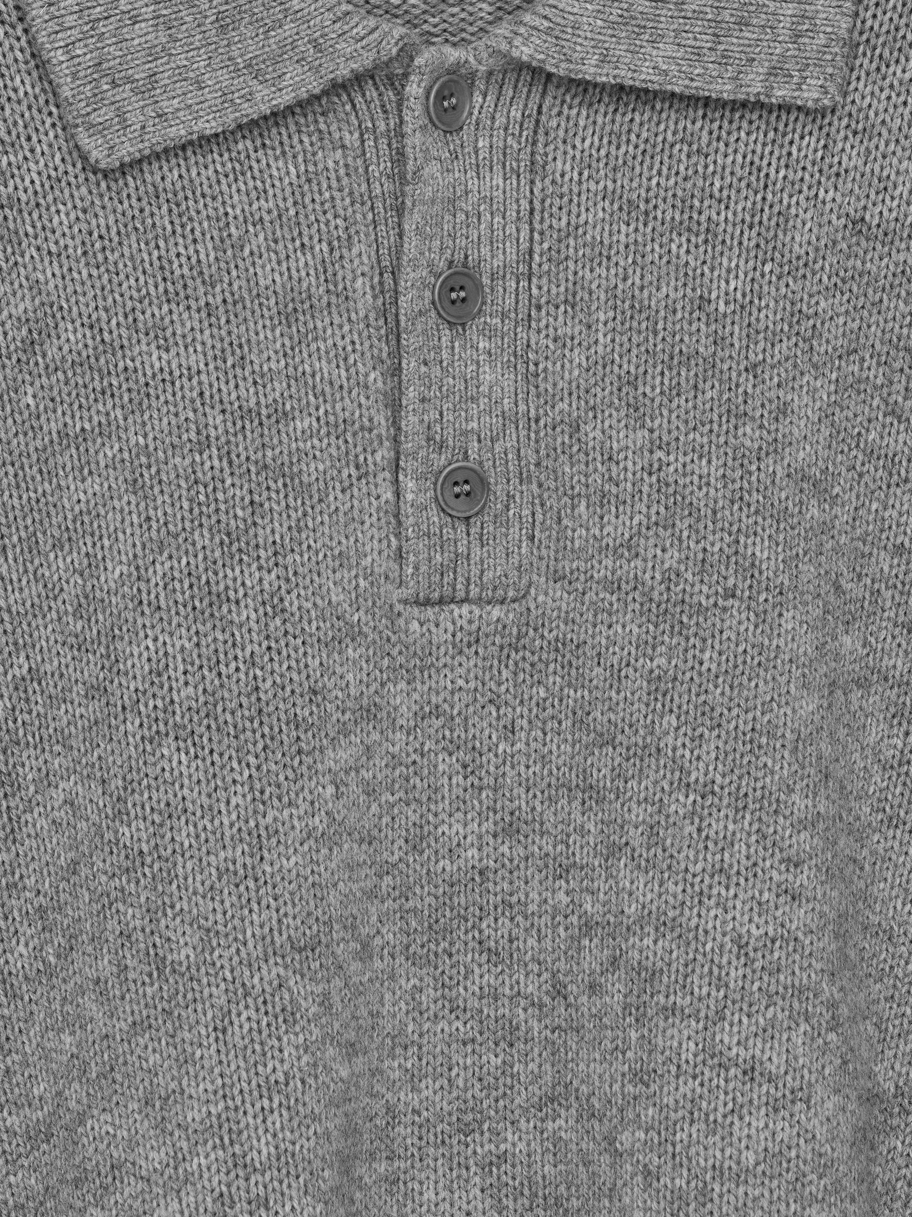 Wool Polo Jumper - Grey - Relaxed fit - Men - StillMedia/DescriptiveDetail - 1