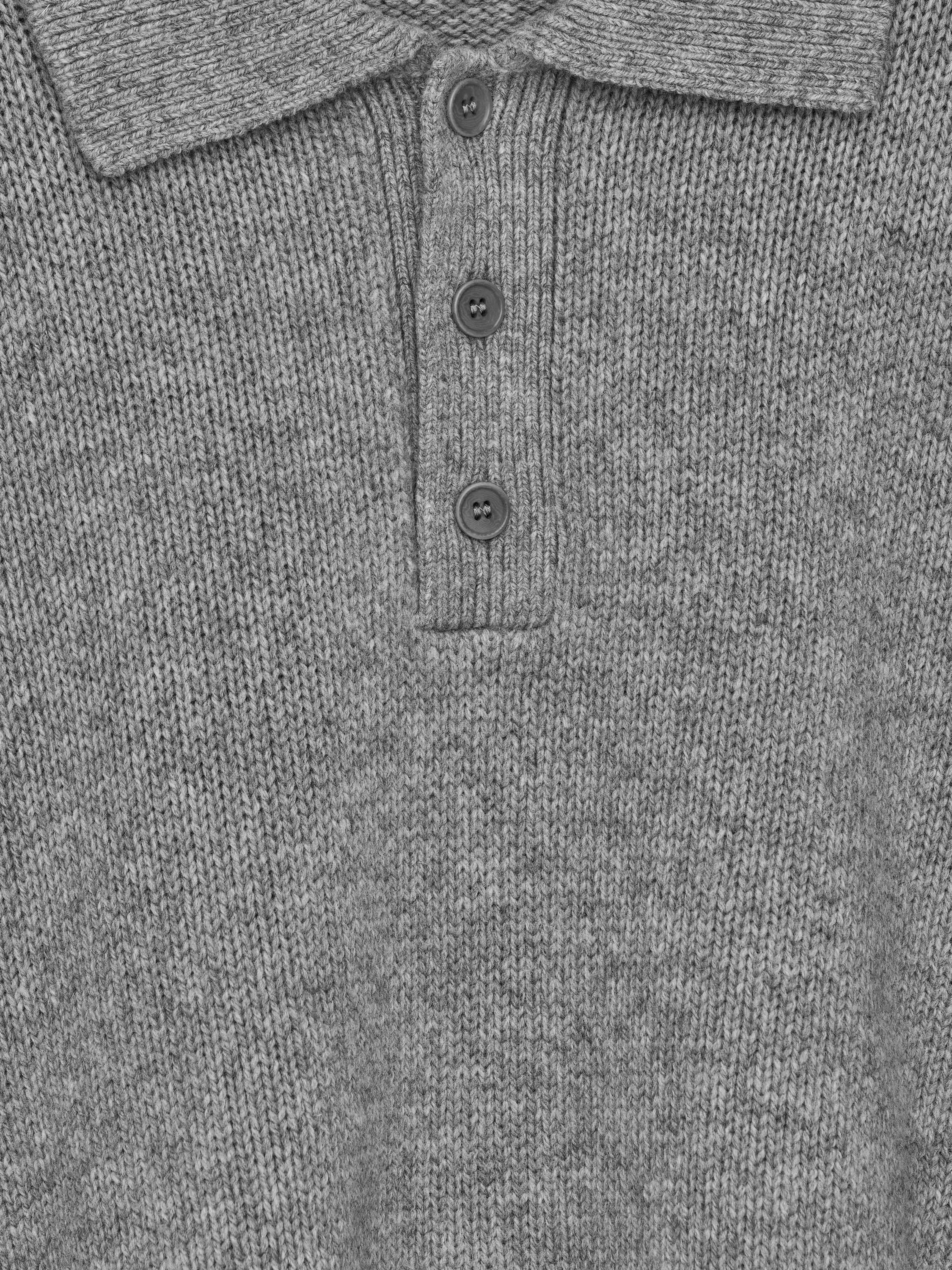 Wool Polo Jumper - Grey - Relaxed fit - Men - StillMedia/DescriptiveDetail - 1