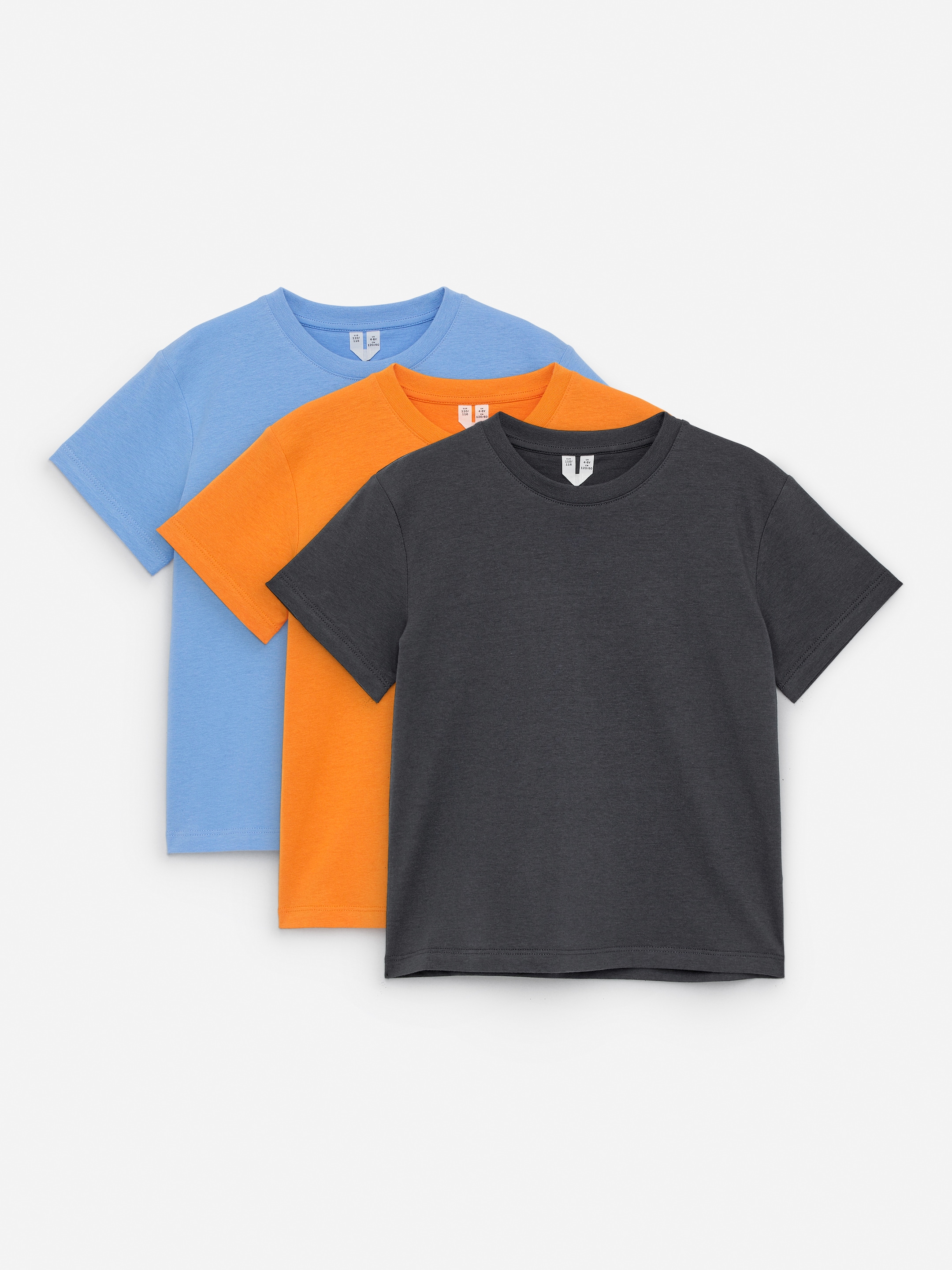 Crew-Neck T-Shirt Set of 3 - Orange/Blue/Green - Regular fit - Children - StillMedia/DescriptiveStillLife - 3