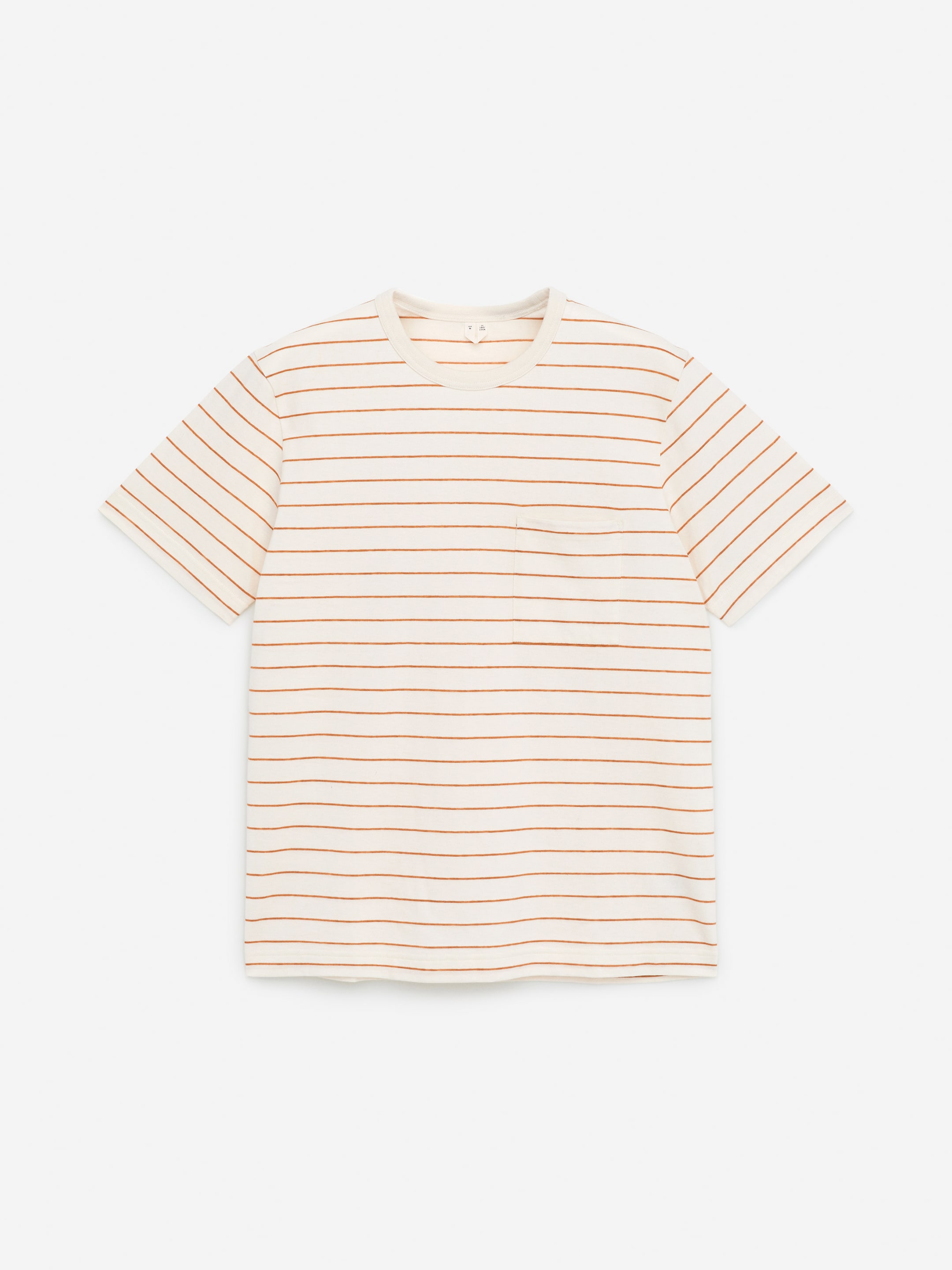 T-Shirt aus Baumwolle und Leinen - Cremeweiß/Orange - Regular Fit - men - StillMedia/DescriptiveStillLife - 1