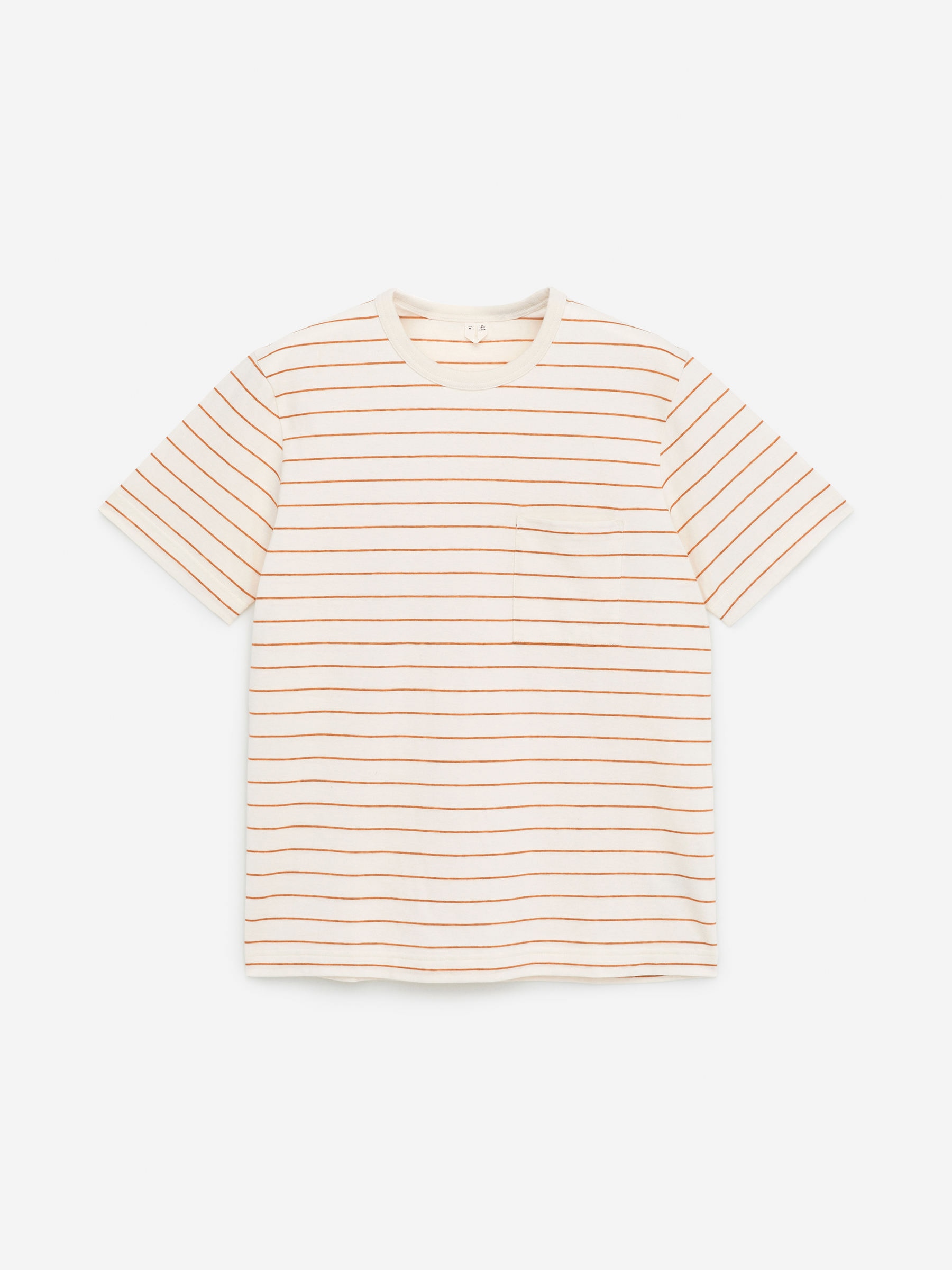 Cotton Linen T-shirt - Off White/Orange - Regular fit - Men - StillMedia/DescriptiveStillLife - 1