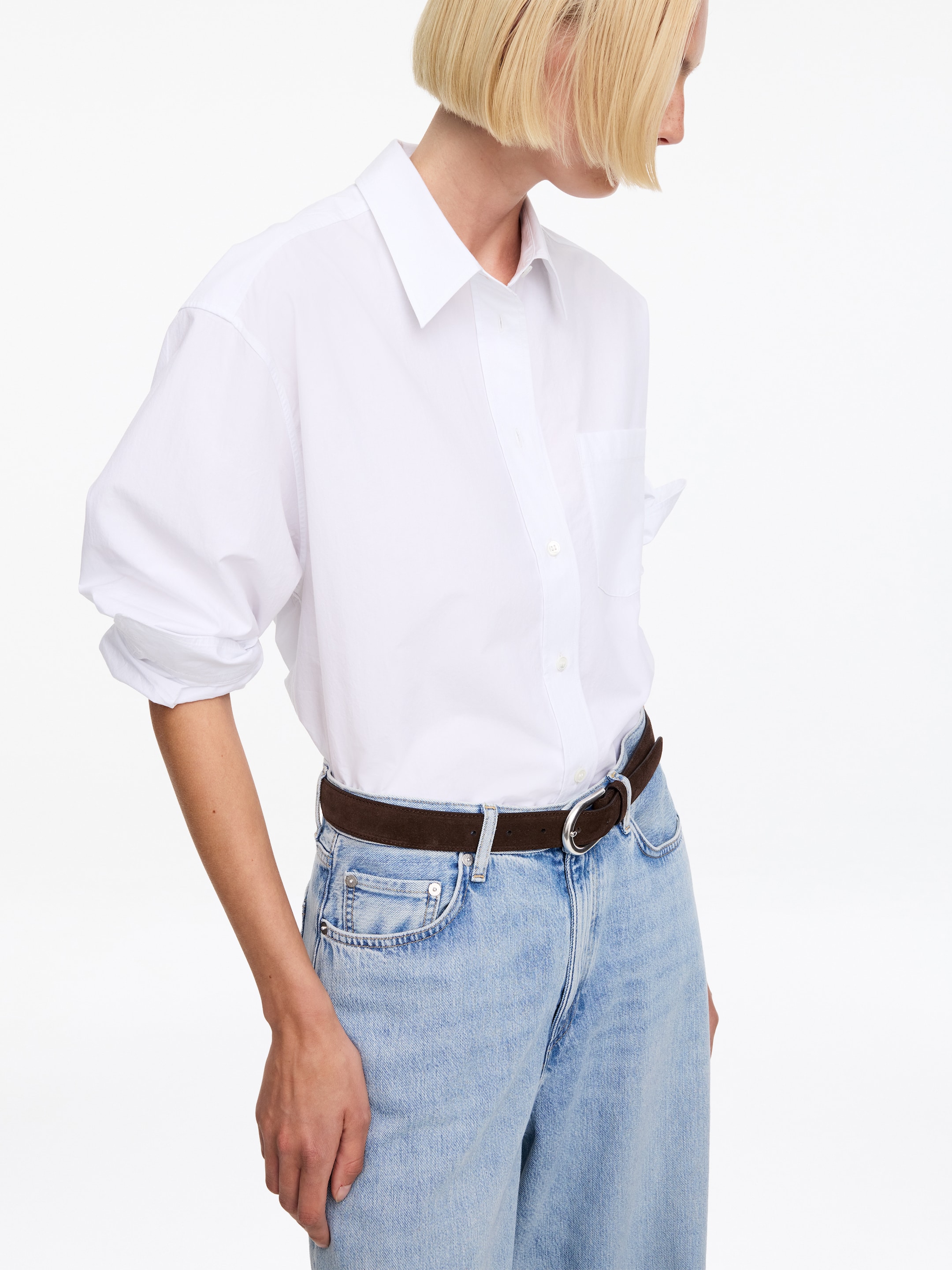 Ceinture en croûte de cuir suédé - Marron - Femme - StillMedia/Lookbook - 3