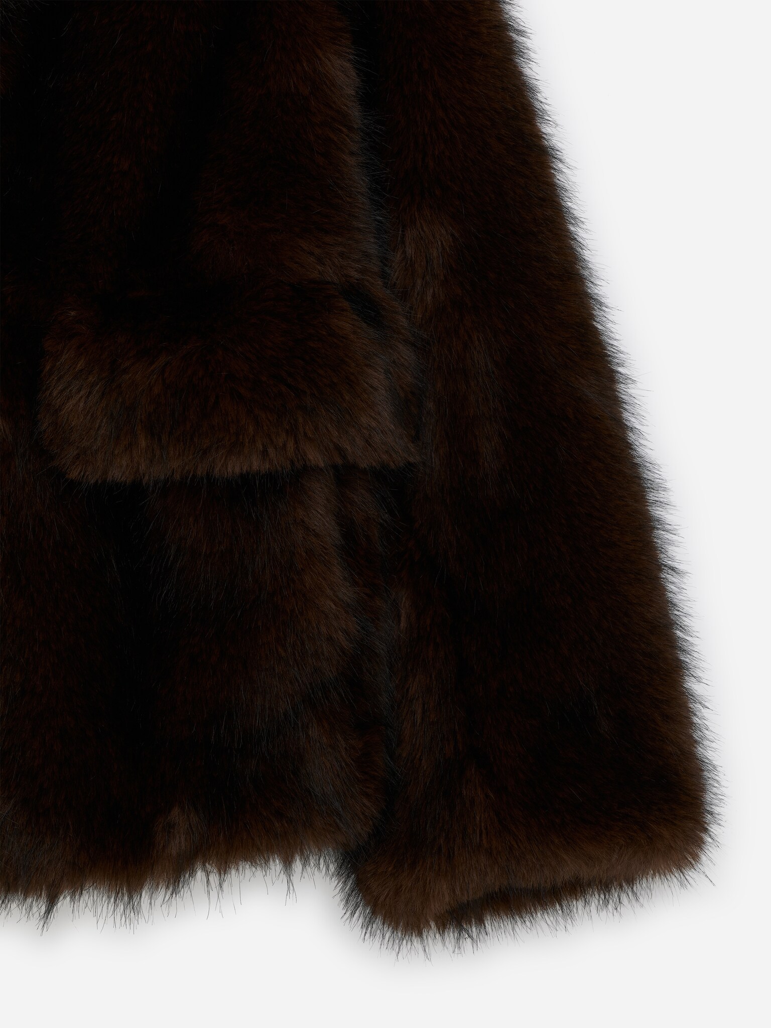 Veste en fausse fourrure - Marron foncé - 5