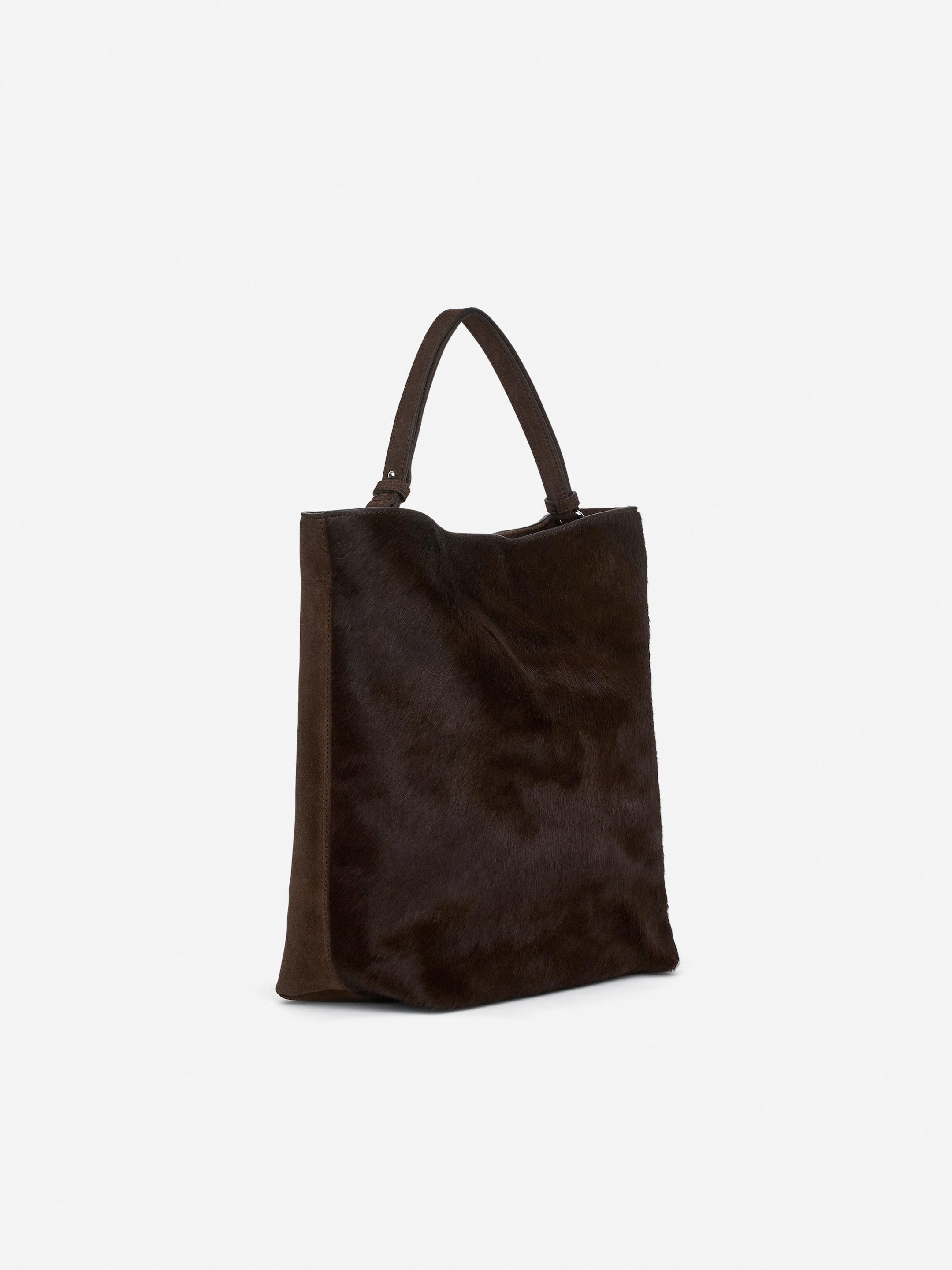 Leather-Split Suede Tote Bag - Brown - Women - StillMedia/DescriptiveStillLife - 5
