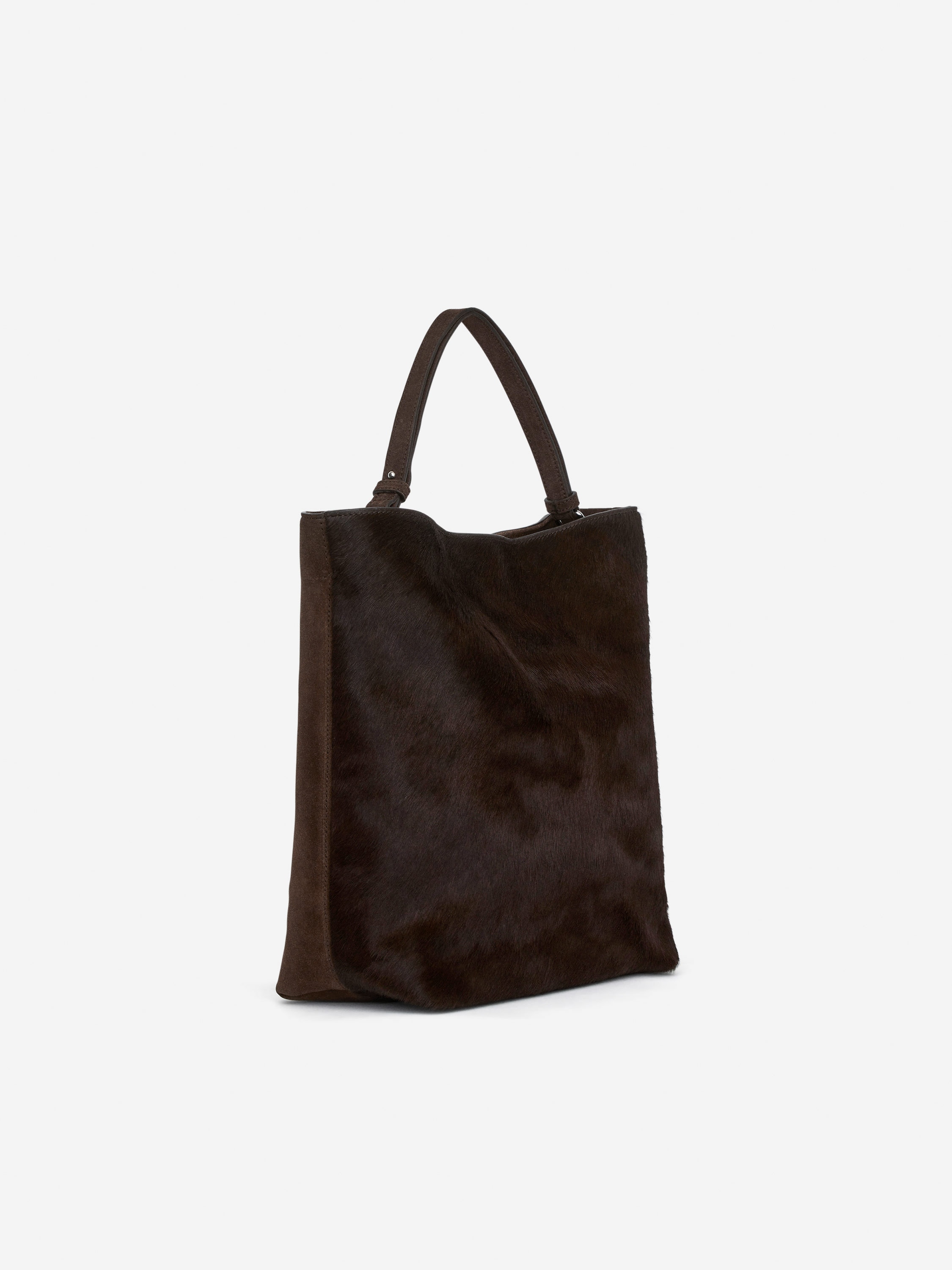 Leather-Suede Tote Bag - Brown - Women - StillMedia/DescriptiveStillLife - 5