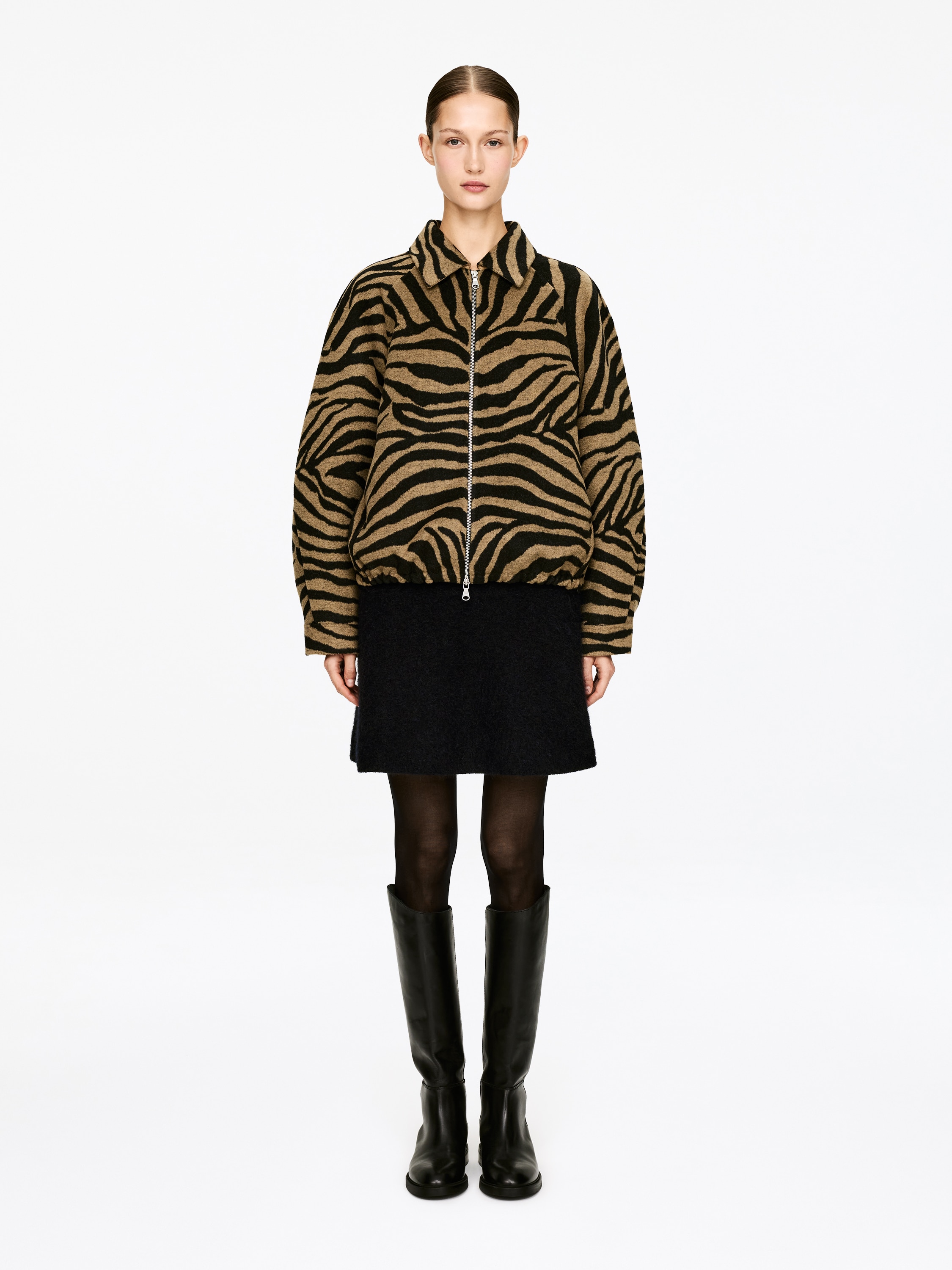 Пола от смес алпака и вълна - Black