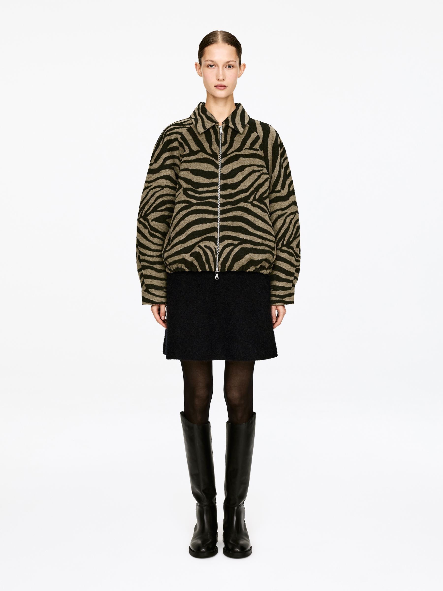 Alpaca-Wool Blend Skirt-#272627-17613