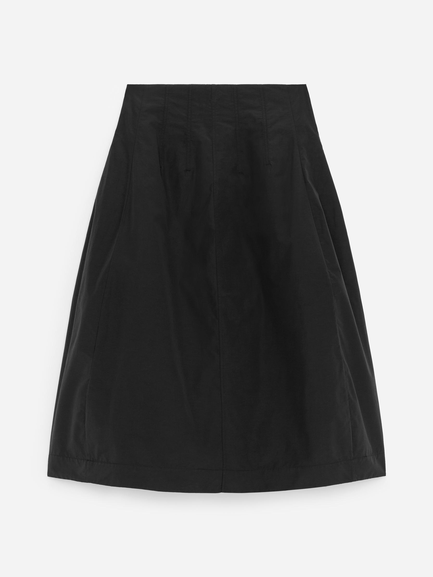 Falda midi de talle alto-Negro-18426