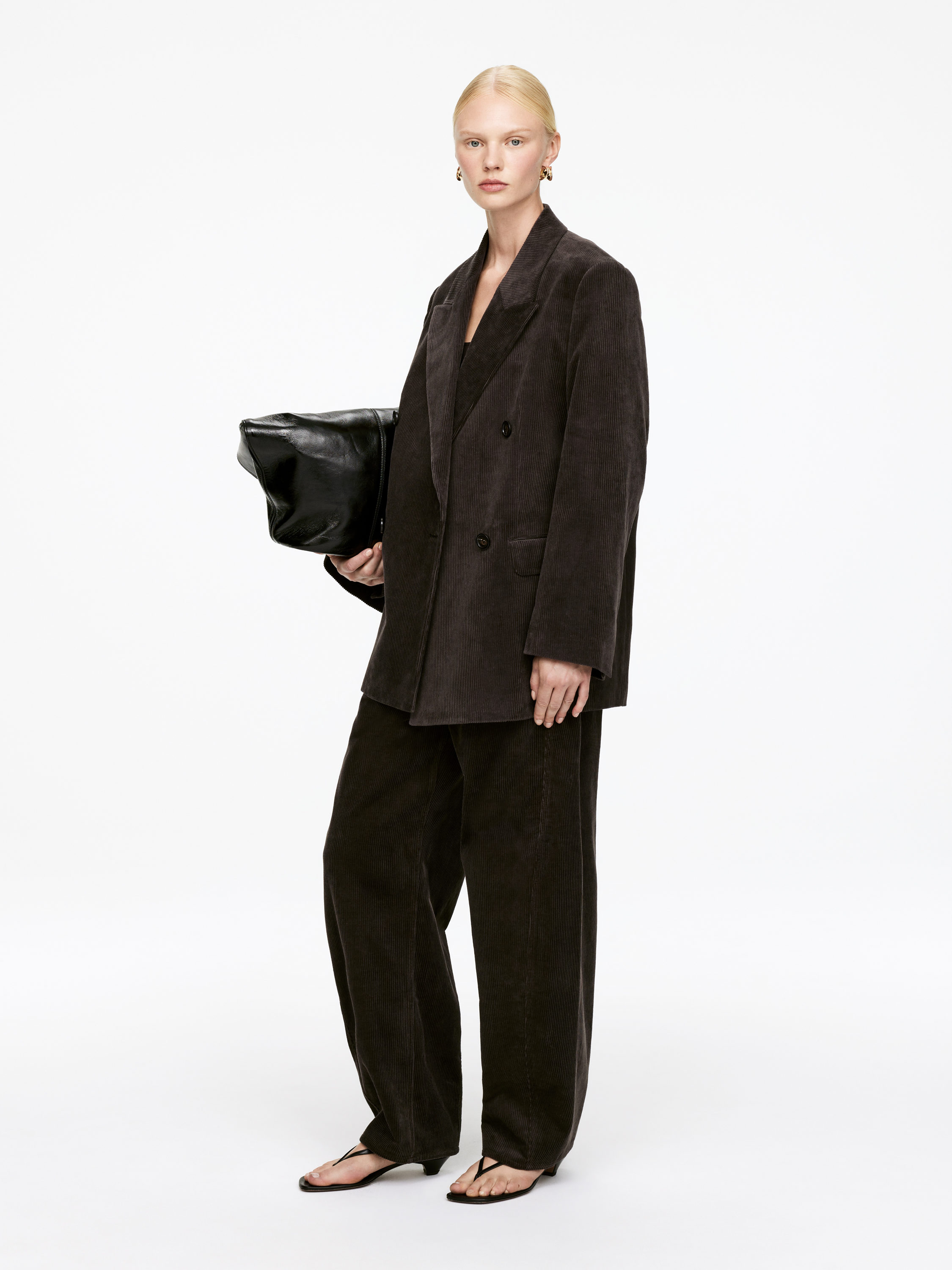 Corduroy Blazer - Dark Brown - Relaxed fit - Women - StillMedia/Lookbook - 3
