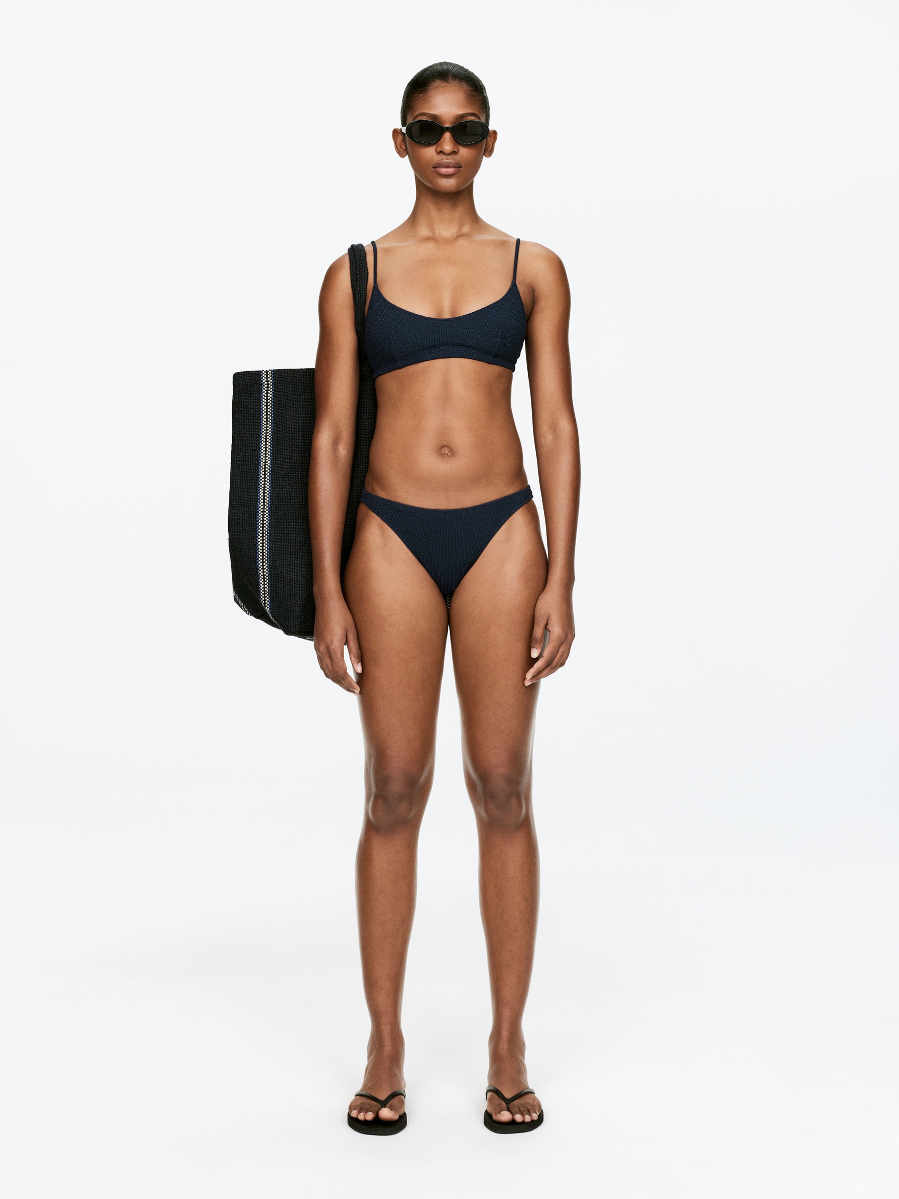 Mid Waist Bikini Briefs - Dark Blue - Women - StillMedia/Lookbook - 4