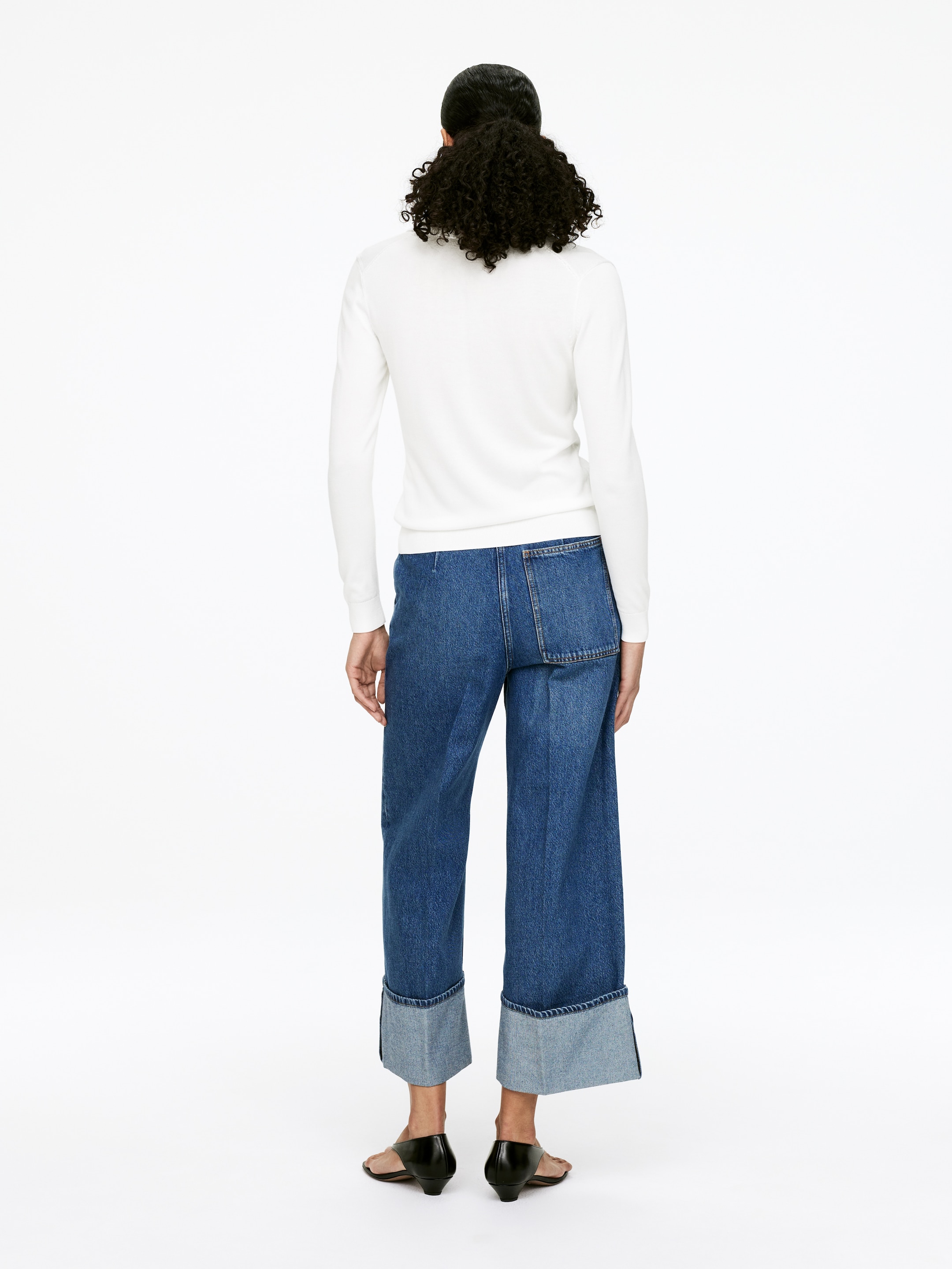 Προβολή μεγαλύτερης εικόνας: Wide Turn-Up Jeans - Μπλε - Ladies | H&M GR 4