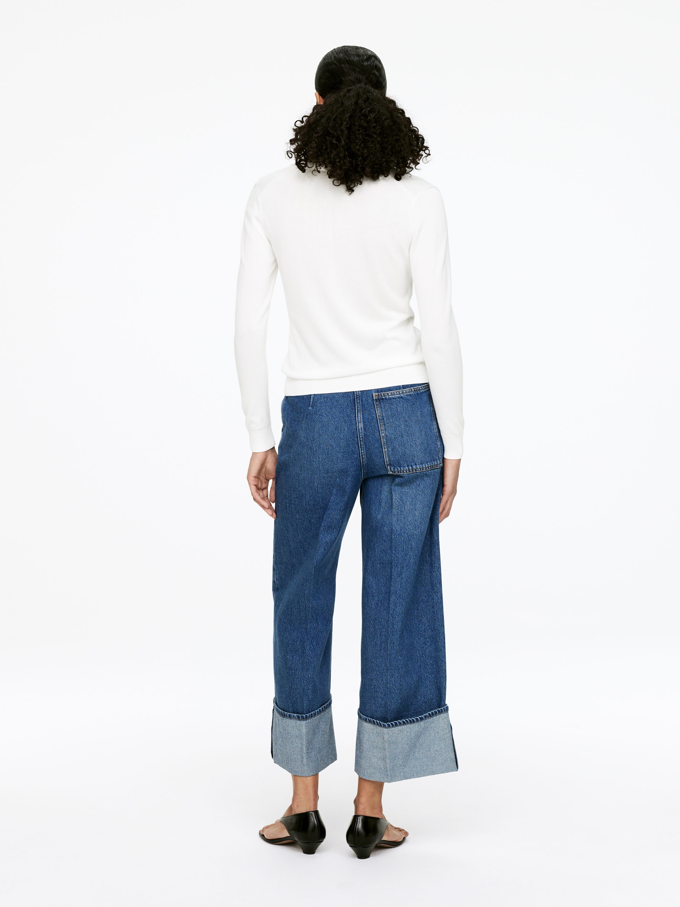 Wide Turn-Up Jeans - Blue - Relaxed fit - Women - StillMedia/Lookbook - 6