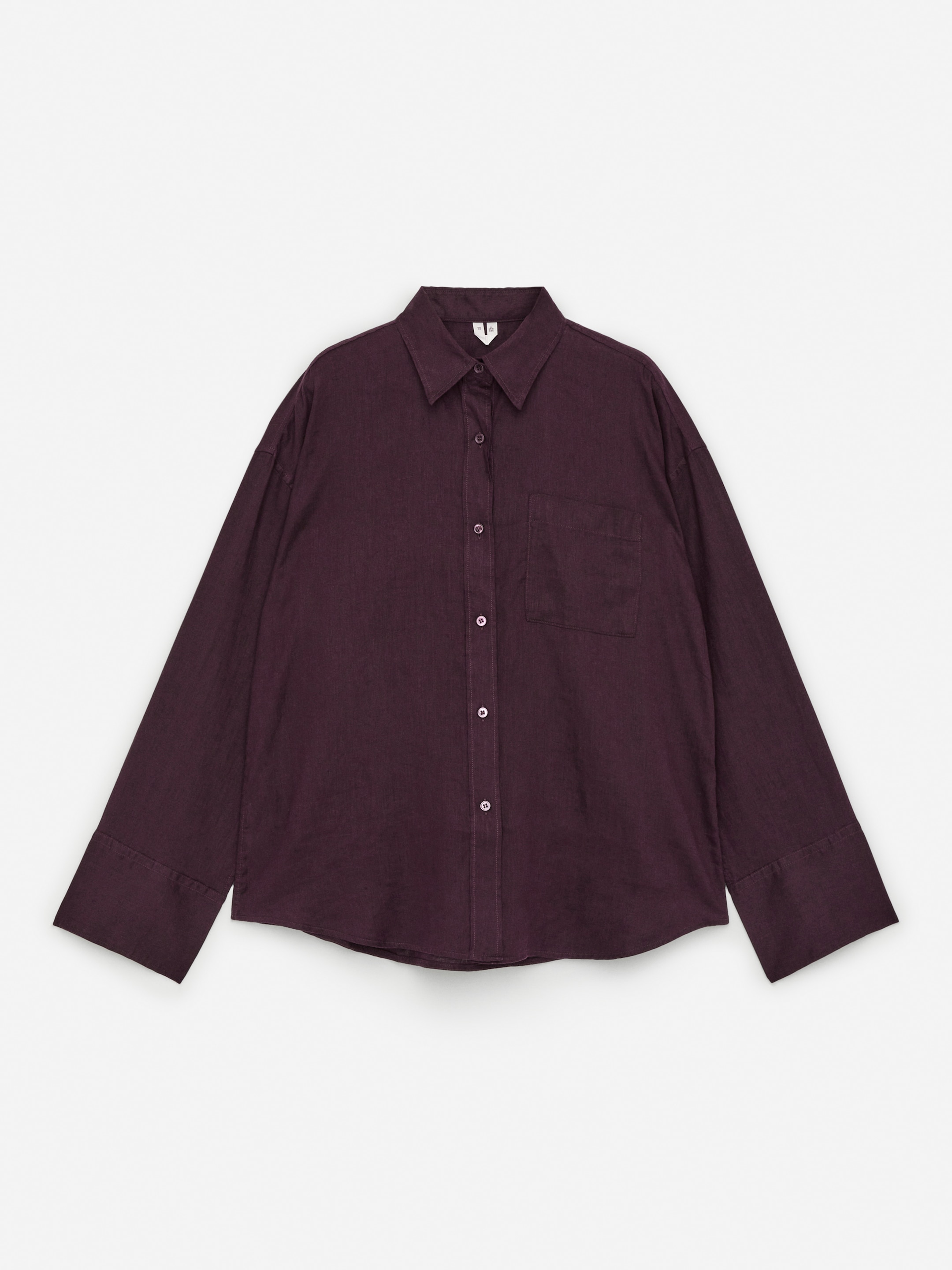 Linen Shirt-#402A32-14656