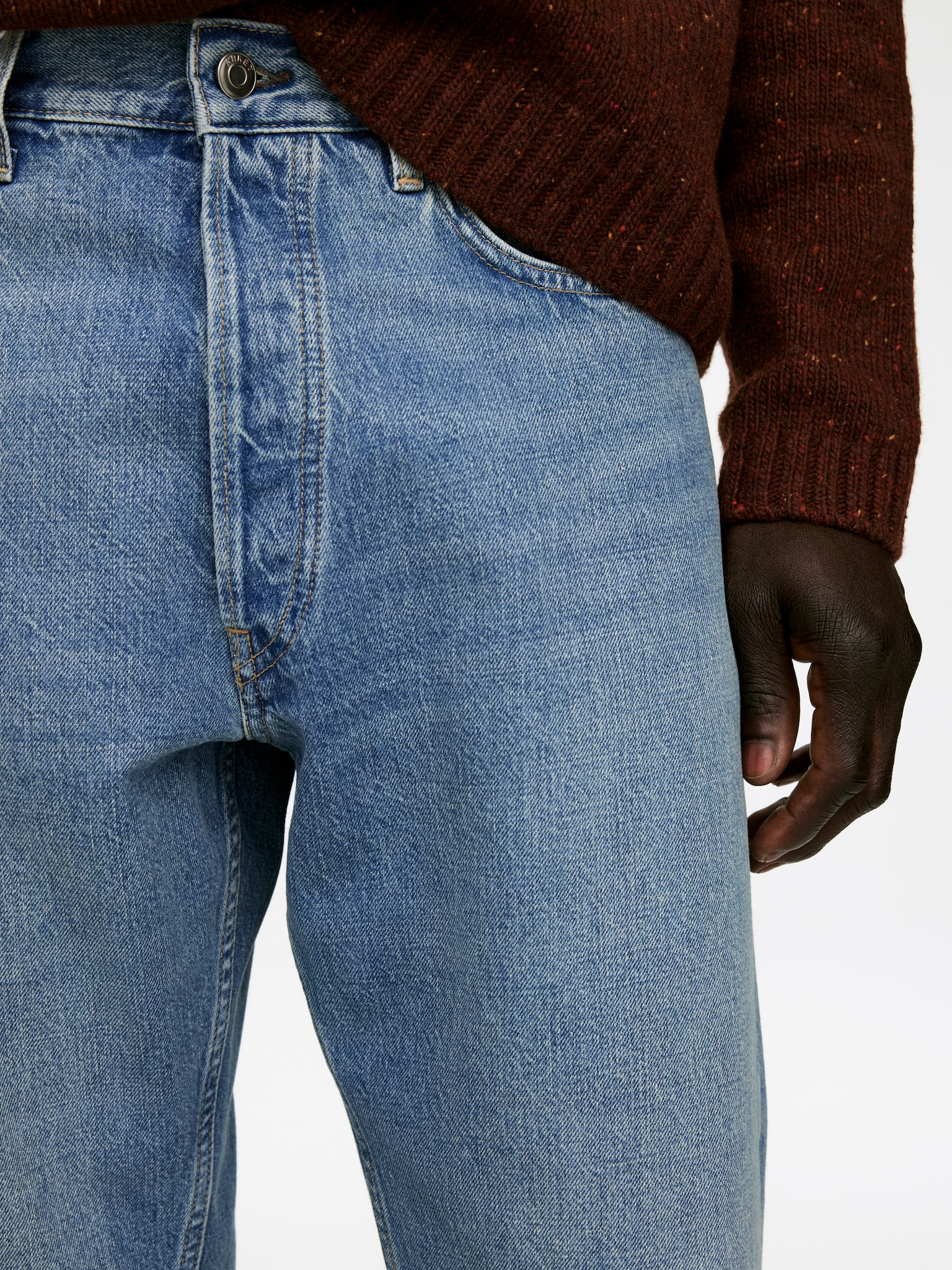 CLIFF regular fit rechte jeans - Middenblauw/Raw blue - 4