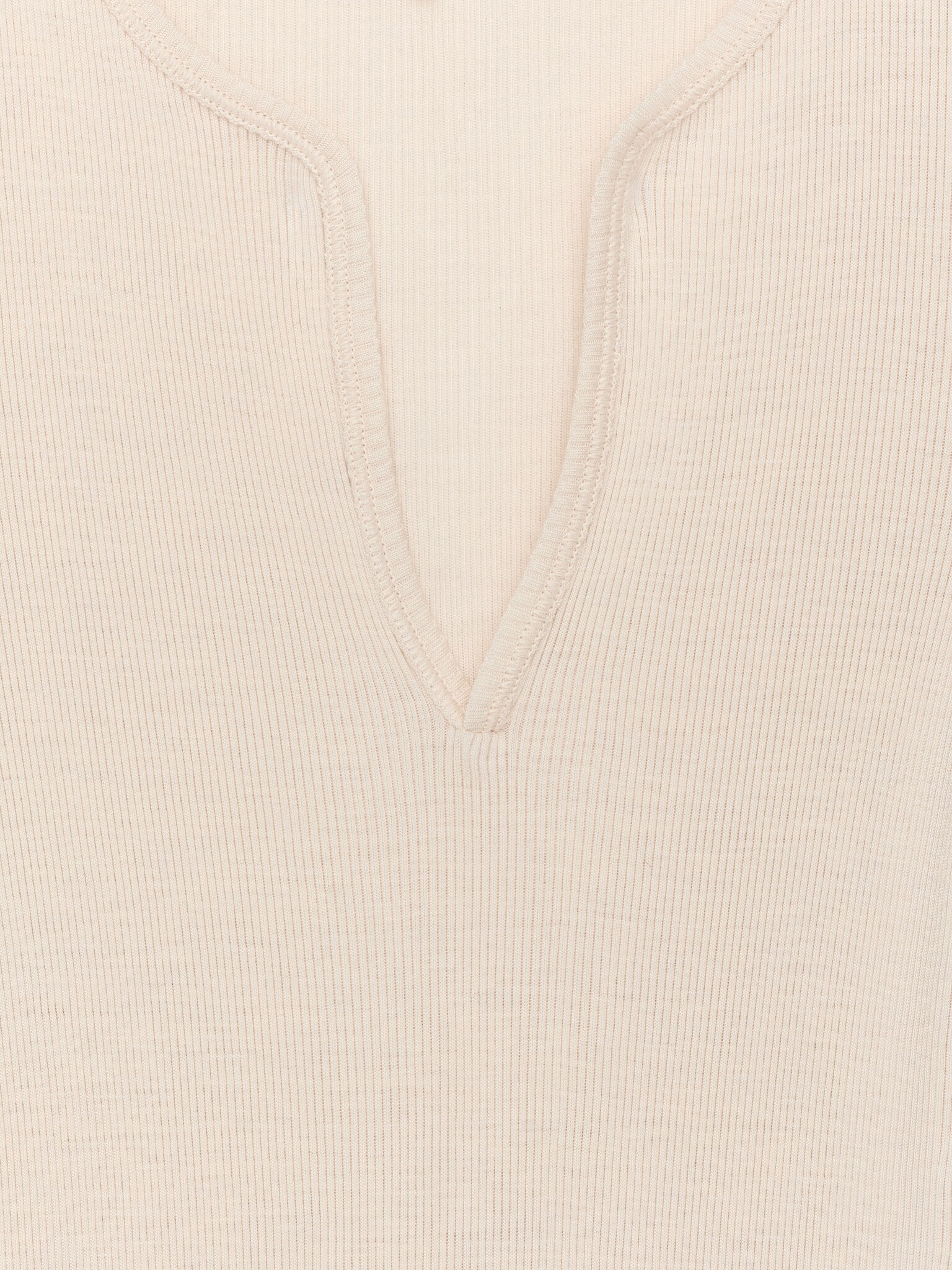 Haut côtelé en laine et soie - Blanc cassé/Noir - 6