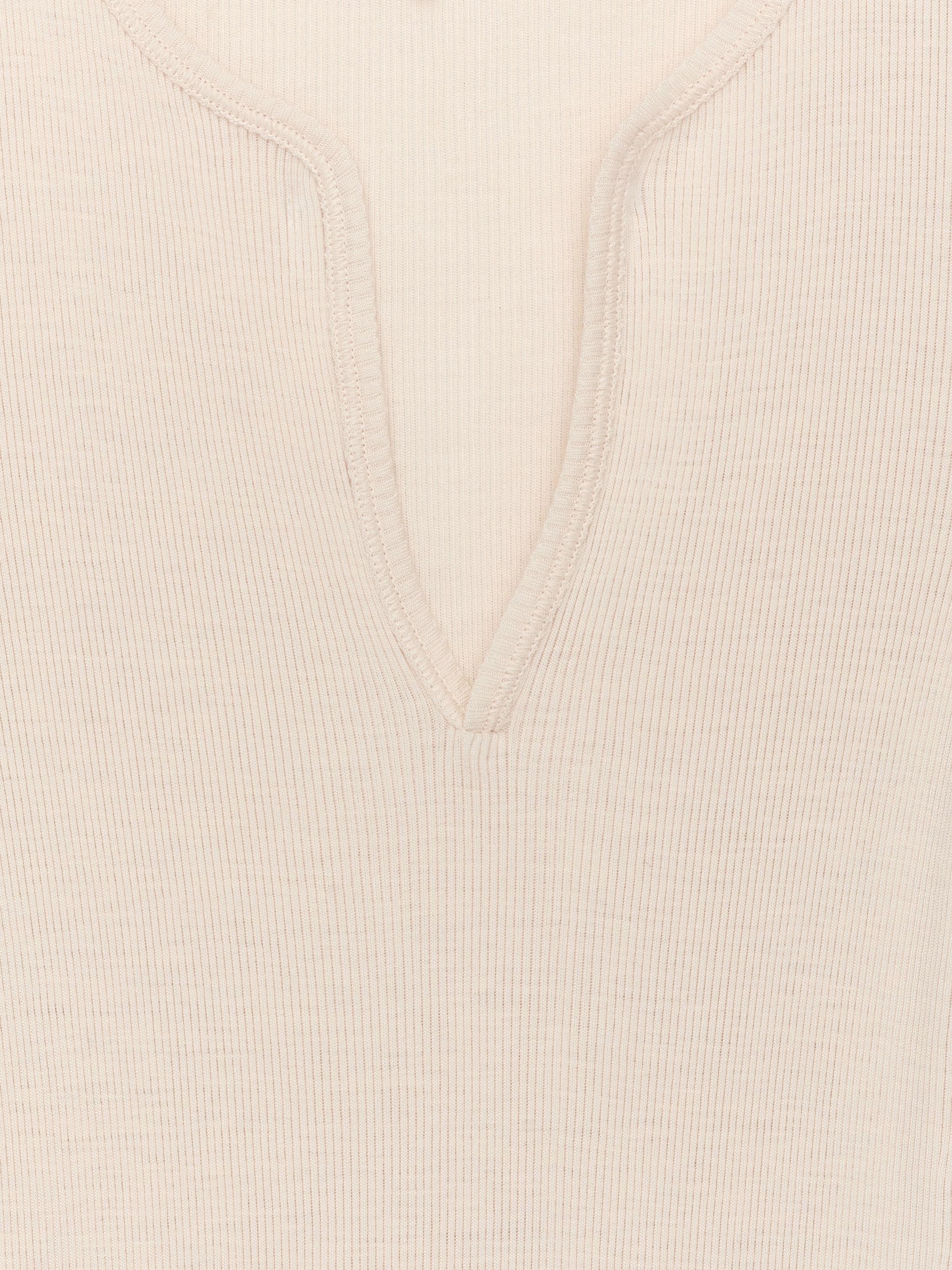 Haut côtelé en laine et soie - Blanc cassé - Regular fit - Femme - StillMedia/DescriptiveDetail - 1