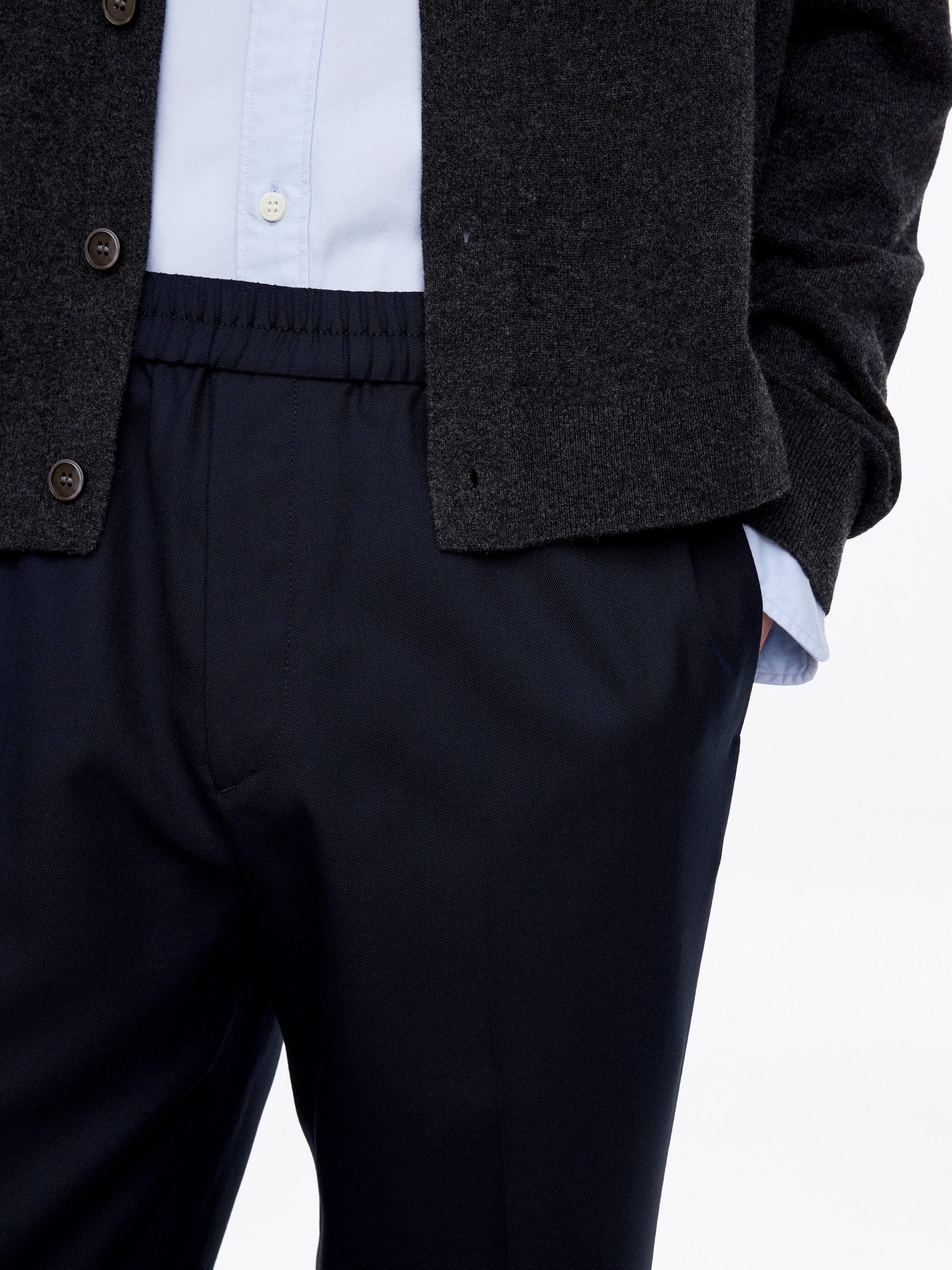 Hose aus Wollmischung mit Kordelzug - Navy - Regular Fit - men - StillMedia/Lookbook - 4