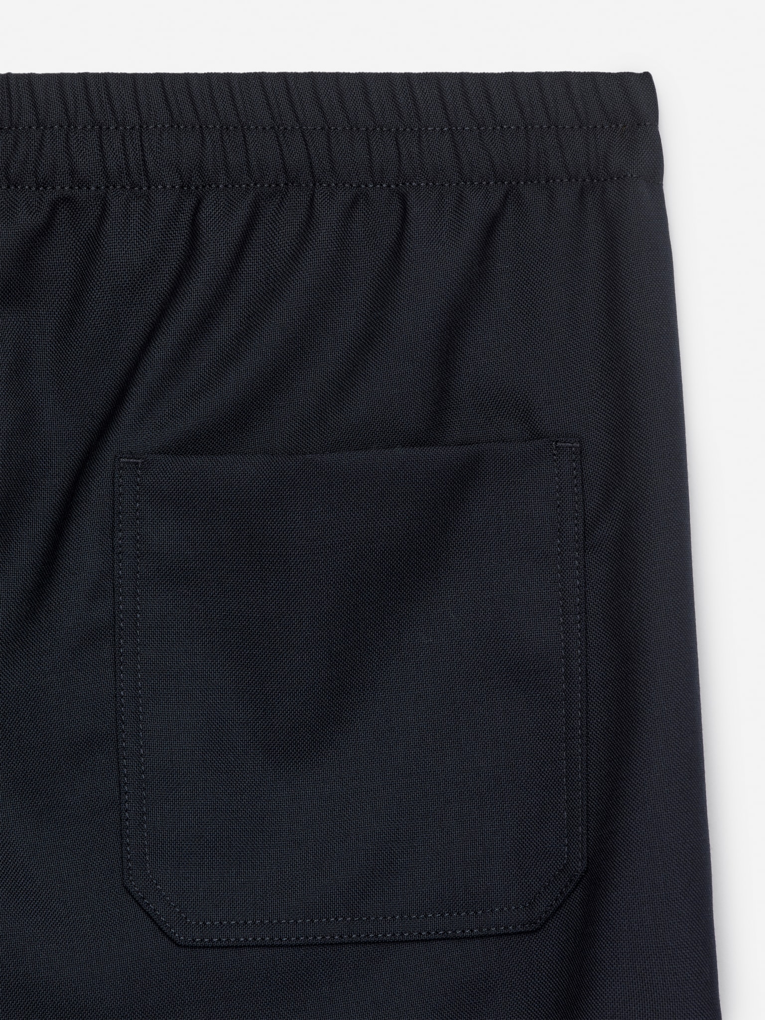 Hopsack Drawstring Trousers - Dark Blue - 3