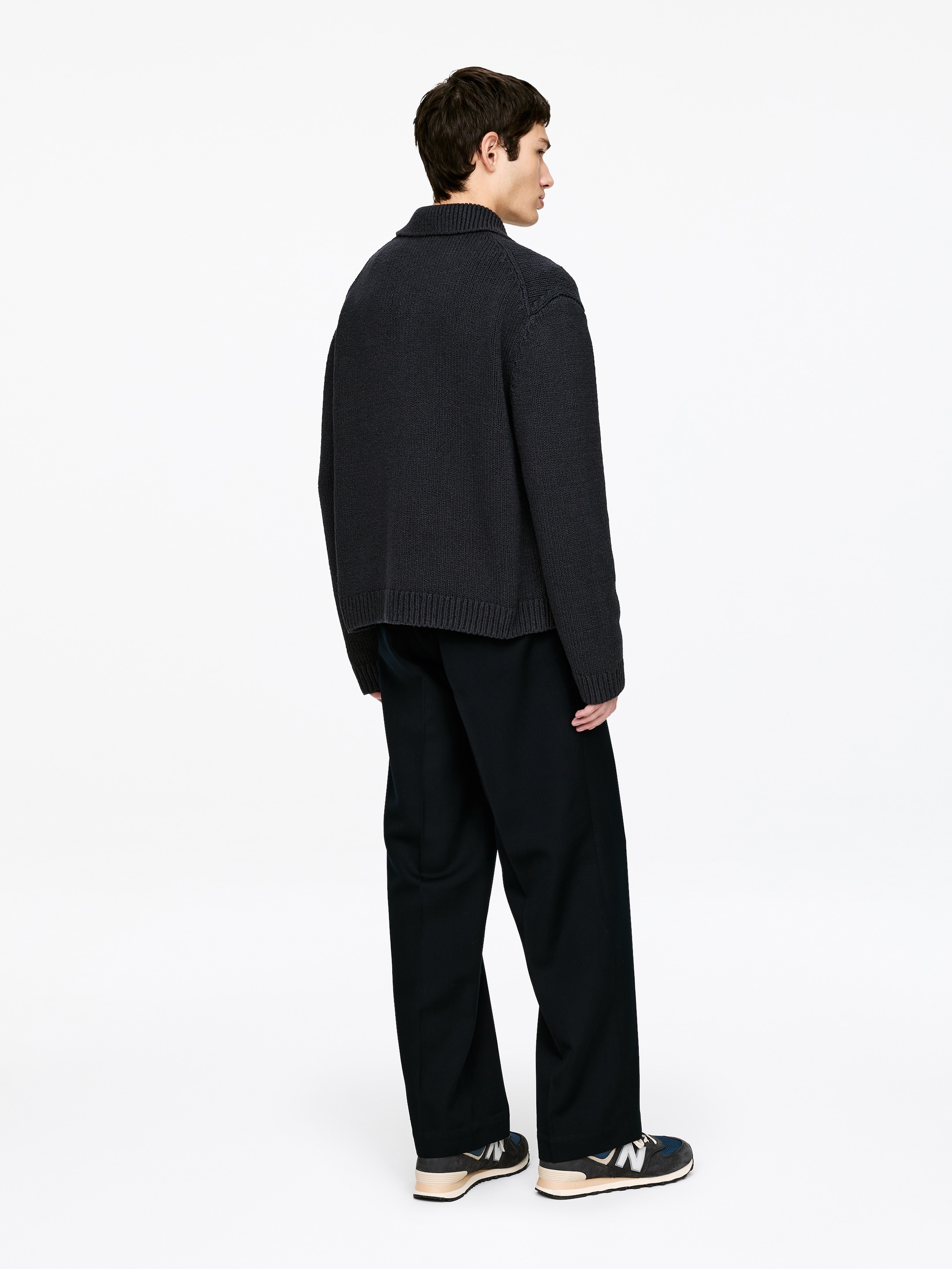 Cardigan zippé en coton mélangé - Bleu foncé - Loose fit - Homme - StillMedia/Lookbook - 6