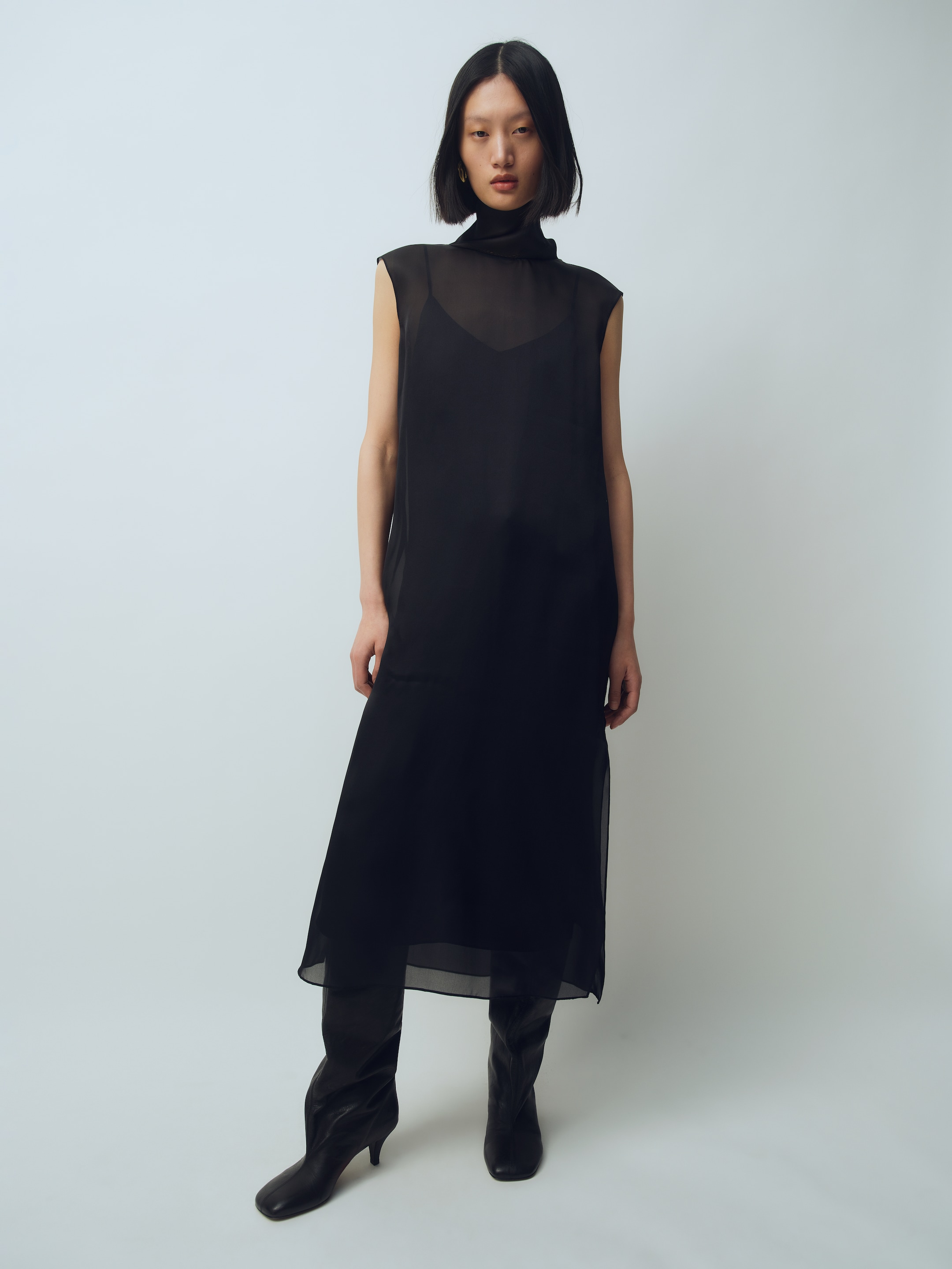 Silk Organza Dress - Black - Regular fit - women - StillMedia/Environmental - 1