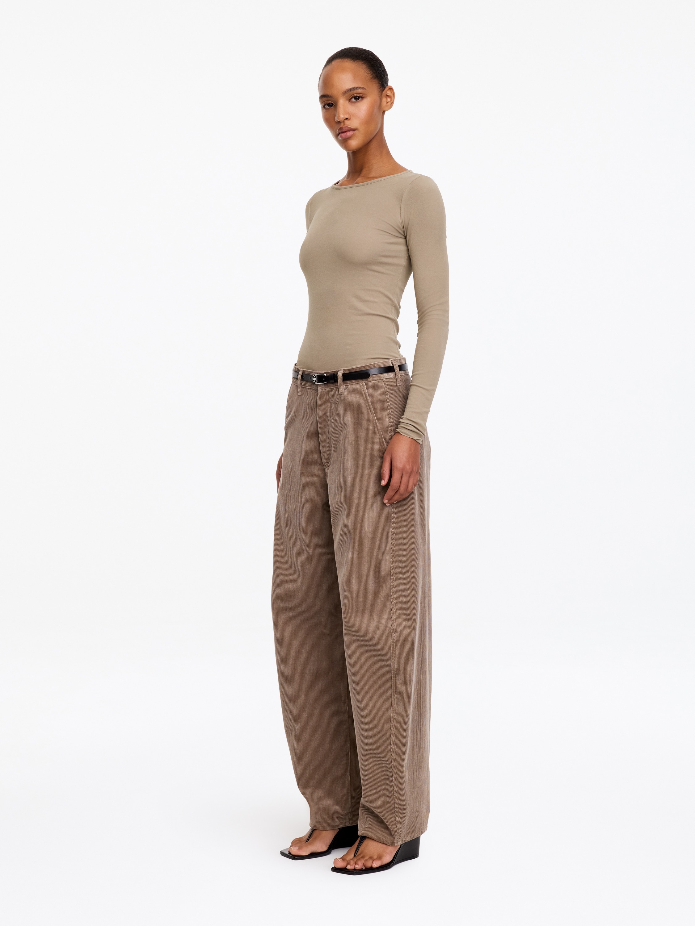 Sheer Rib Long-Sleeve Top – Beige – ARKET EU