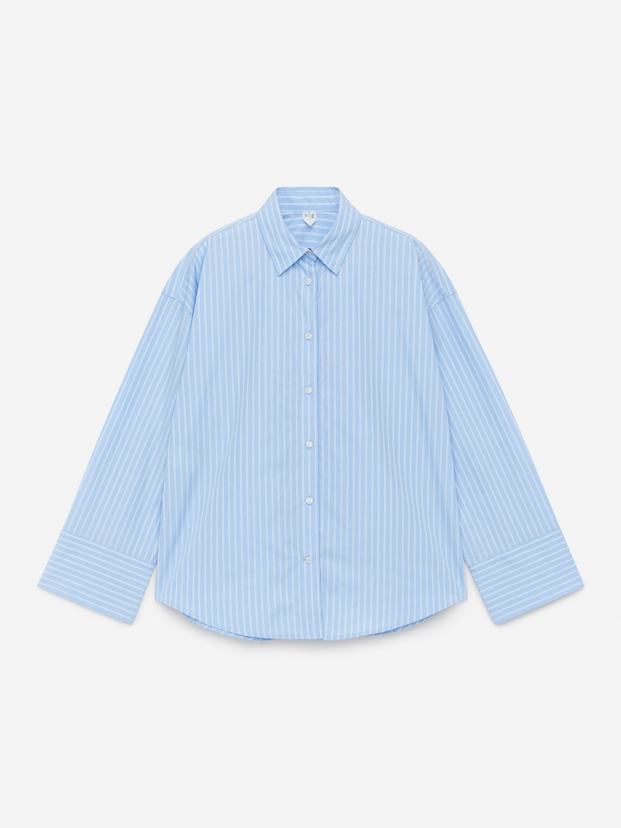 Wide-Sleeve Cotton Shirt-#A3BBE0-14270