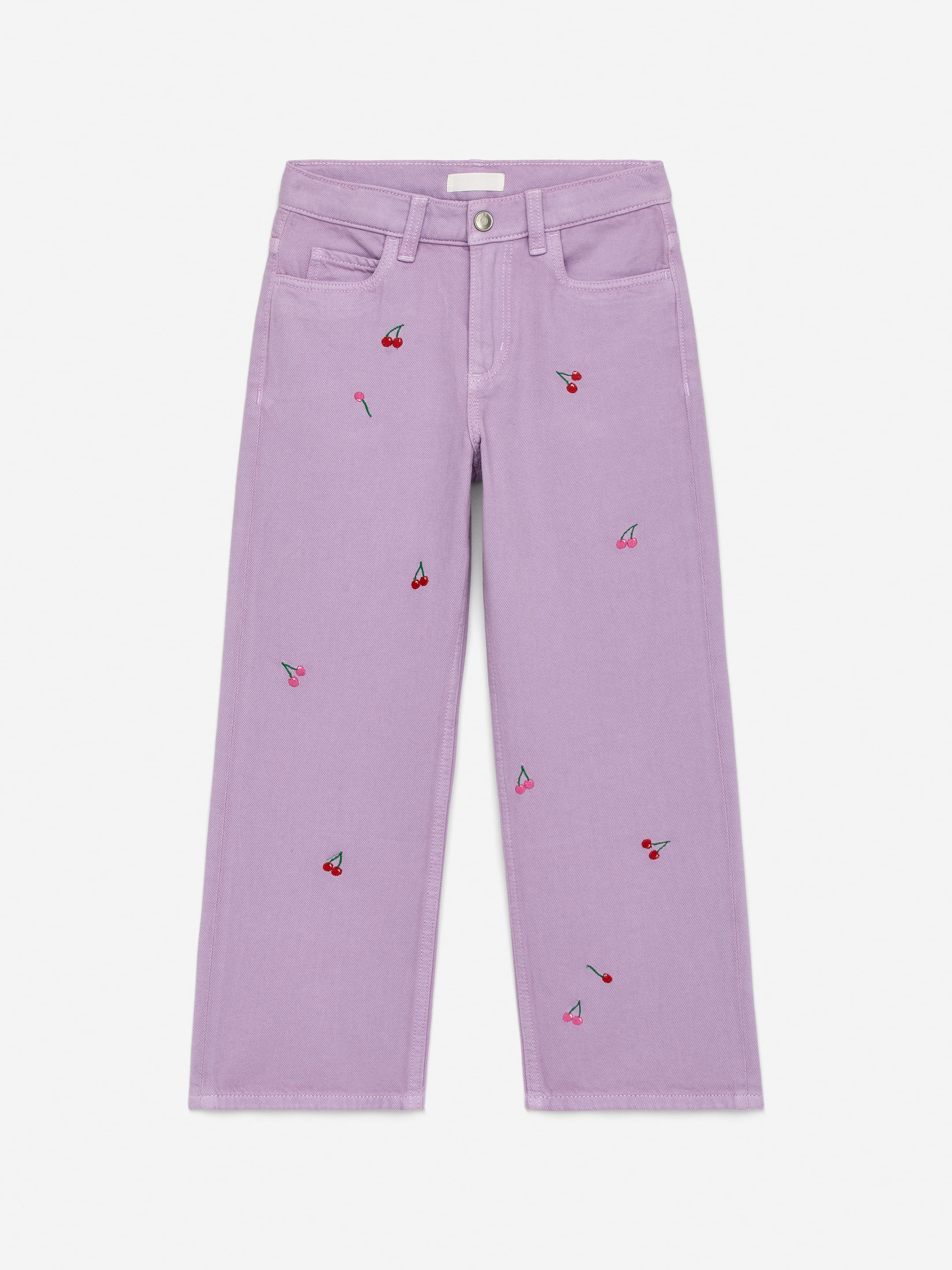 Visualizza immagine più grande: Pantaloni in denim con ricami - Lilla/Ciliegie - BAMBINO | H&M IT 1
